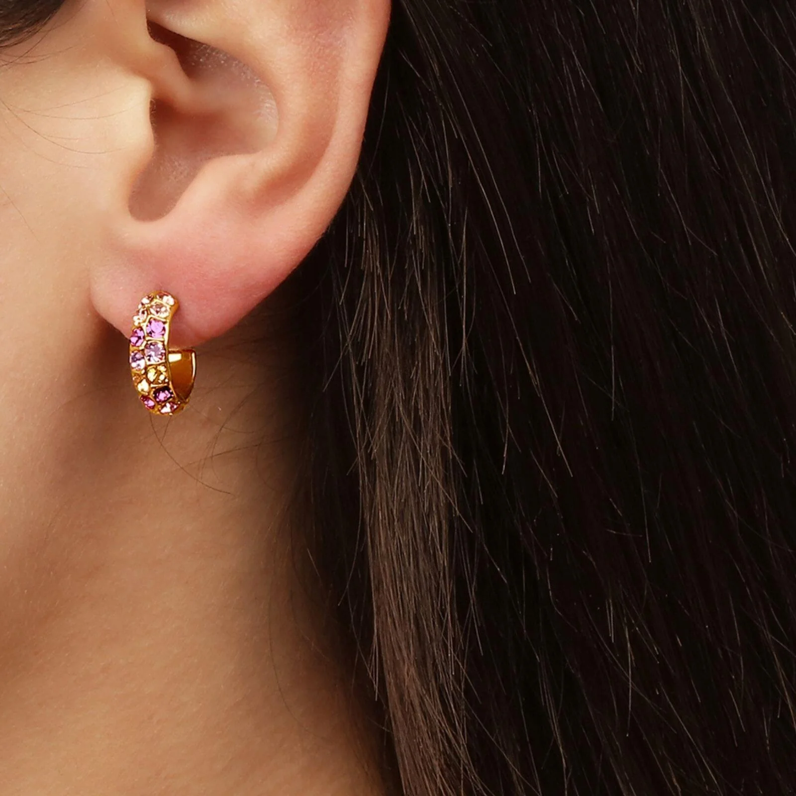 Dyrberg Kern Heidi Gold Earrings - Light Rose - Image 2
