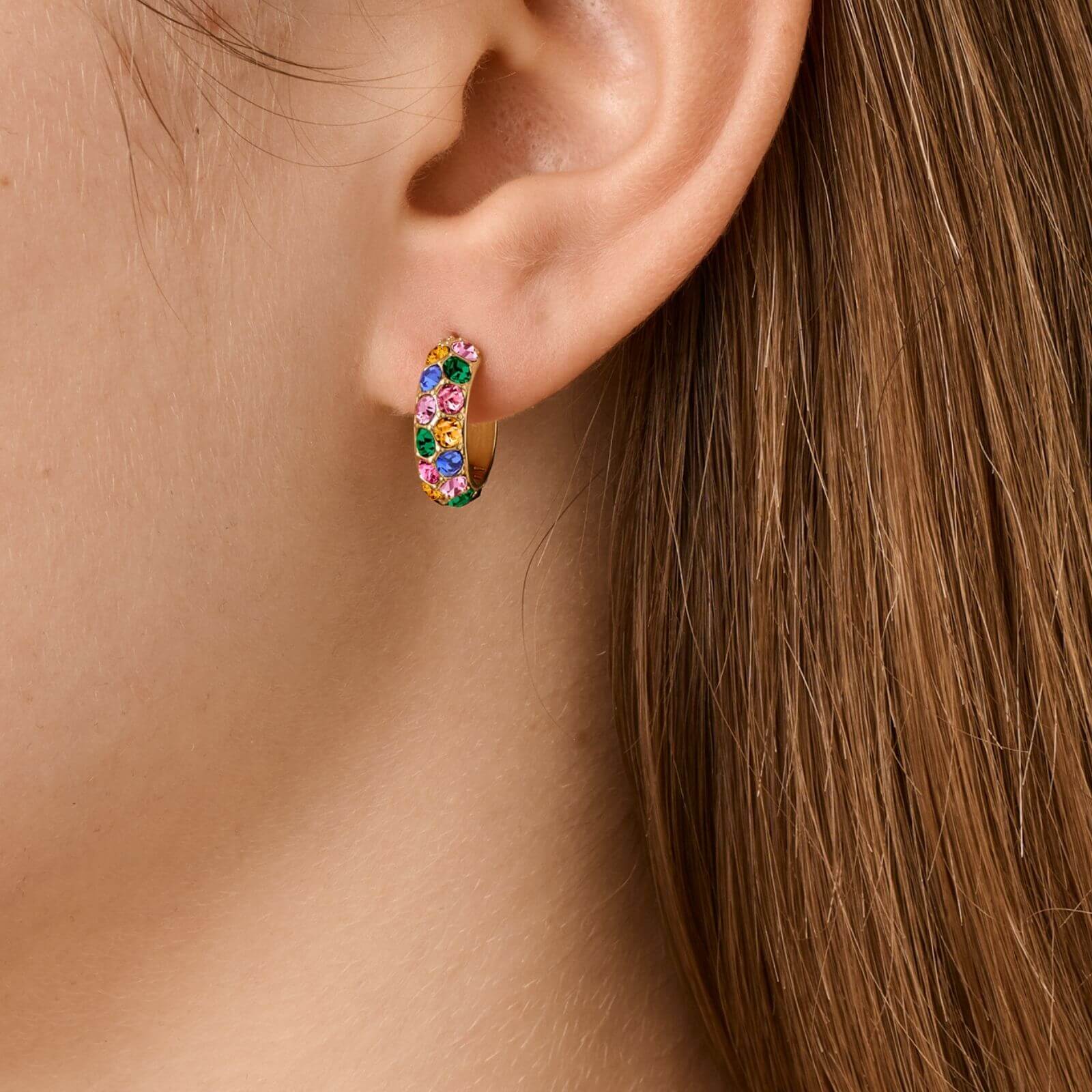 Dyrberg Kern Heidi Gold Earrings - Rainbow - Image 2