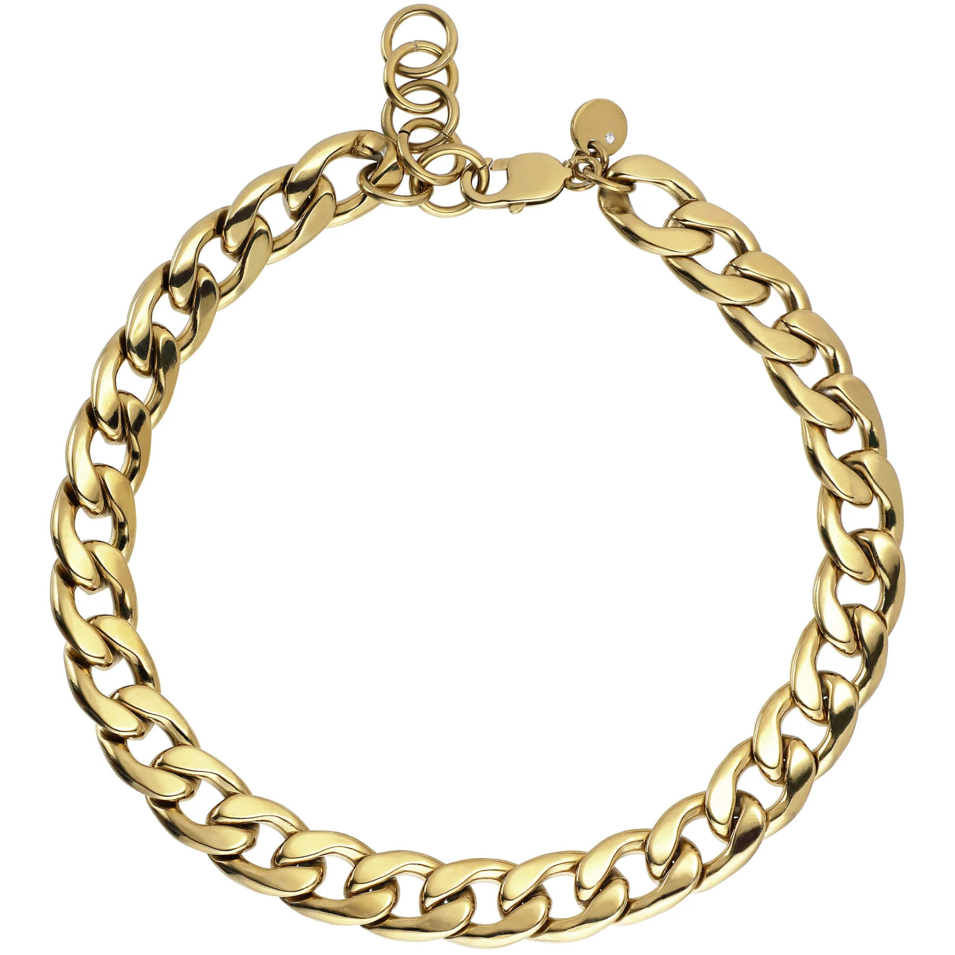 DYRBERG/KERN Jazz Gold Chunky Curb Chain Necklace