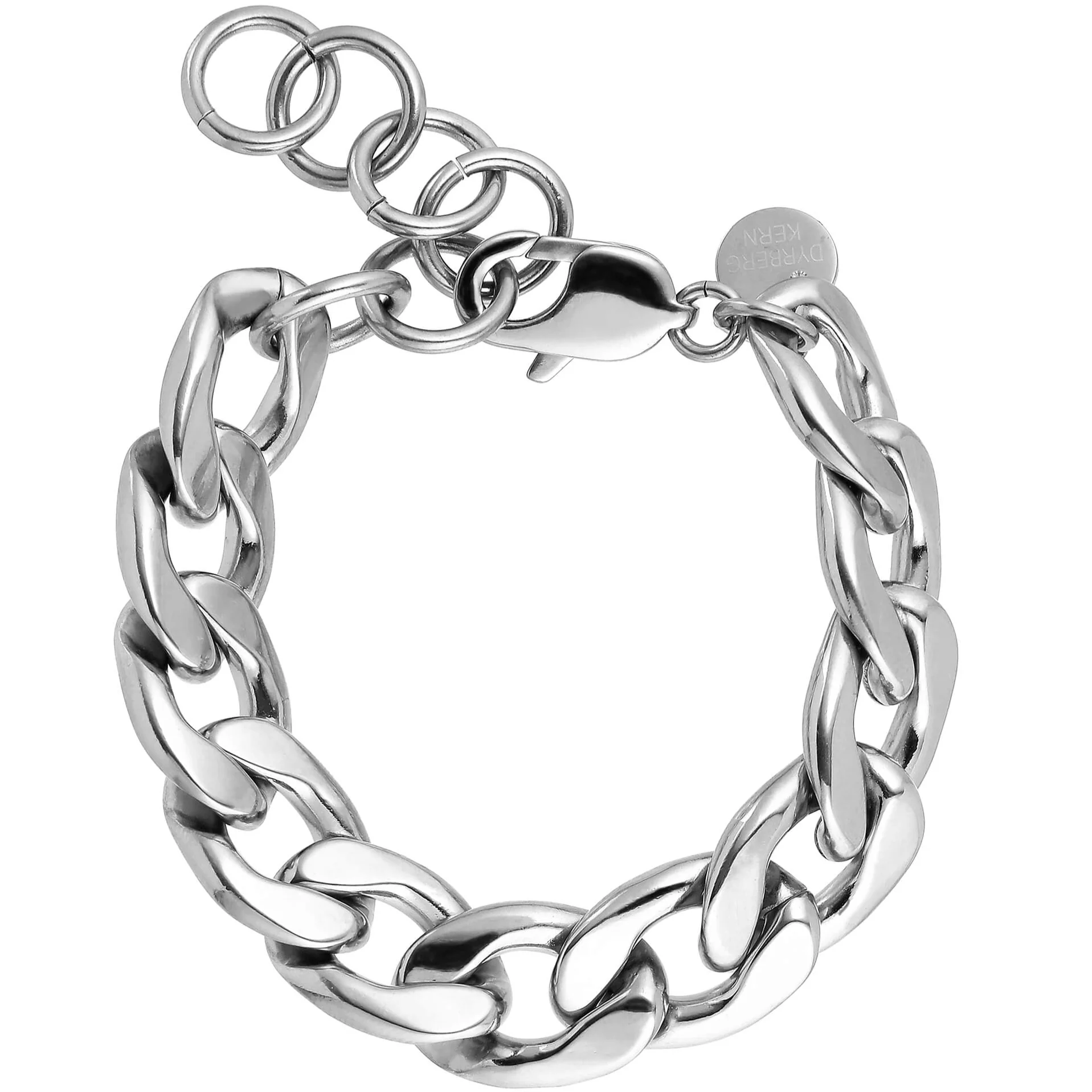 DYRBERG/KERN Jazz Silver Chunky Curb Chain Bracelet