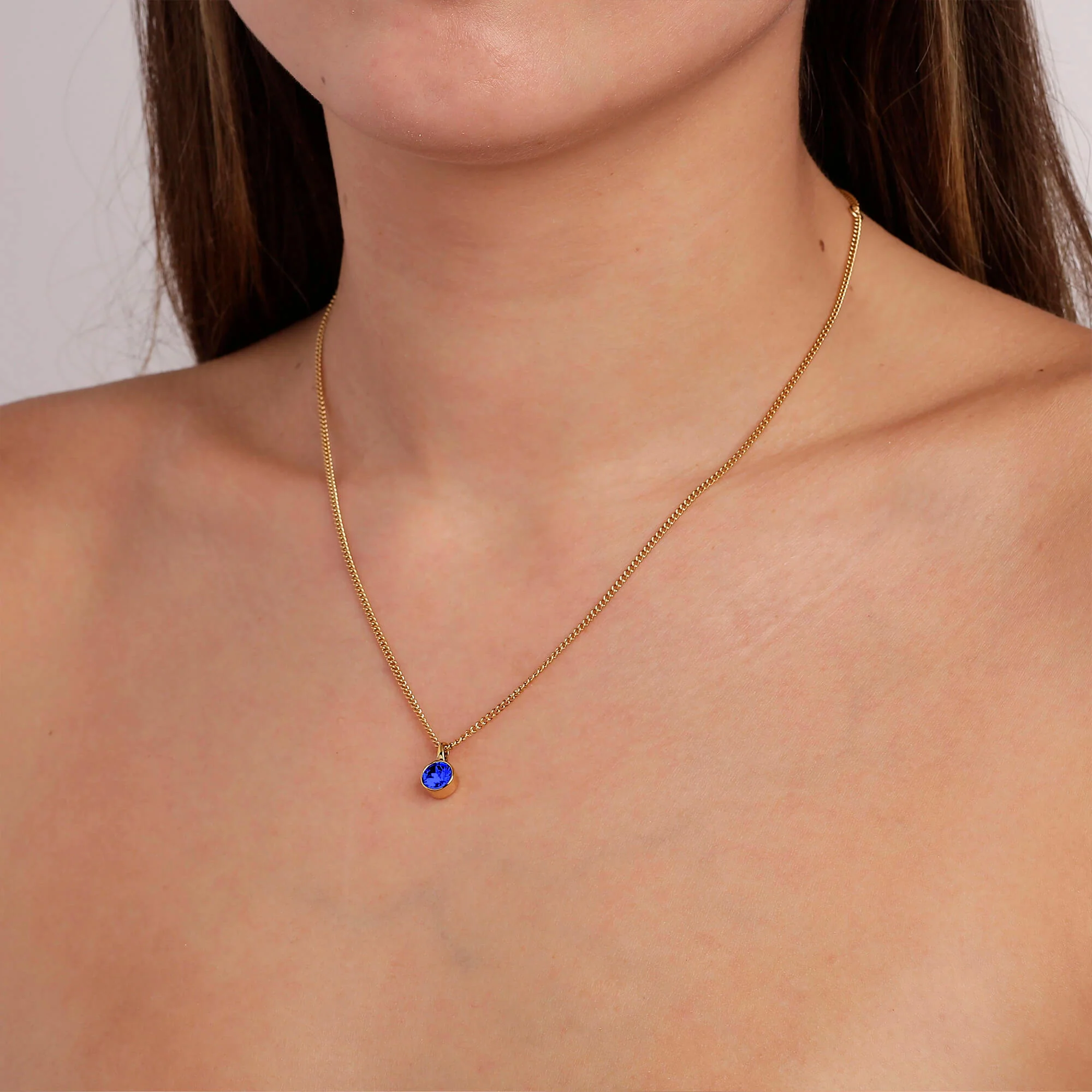 Dyrberg Kern Jemma Gold Necklace - Sapphire - Image 3
