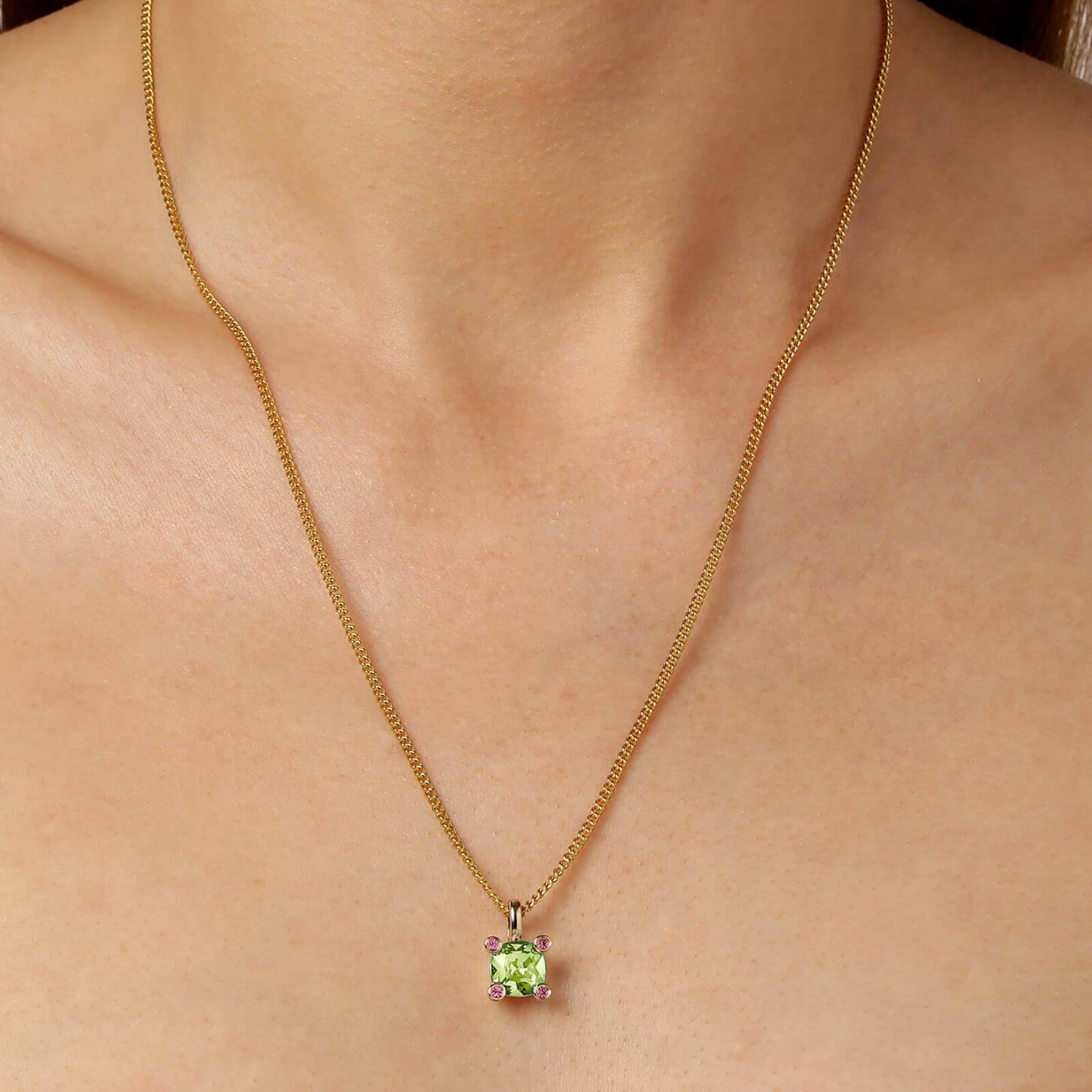 Dyrberg Kern Julia Gold Pendant Necklace - Green - Image 3