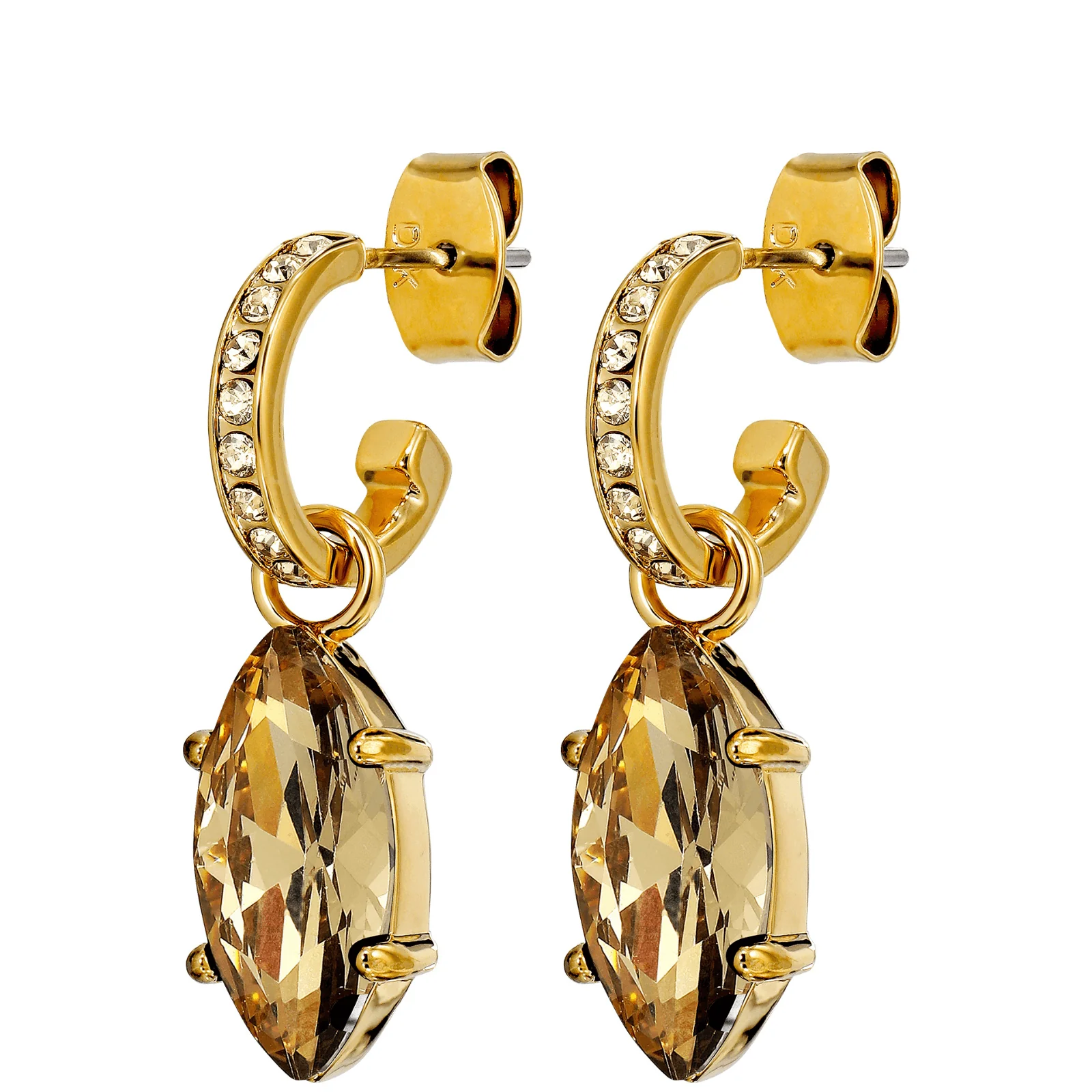 DYRBERG/KERN Junipe Gold Hoop Drop Earrings - Golden