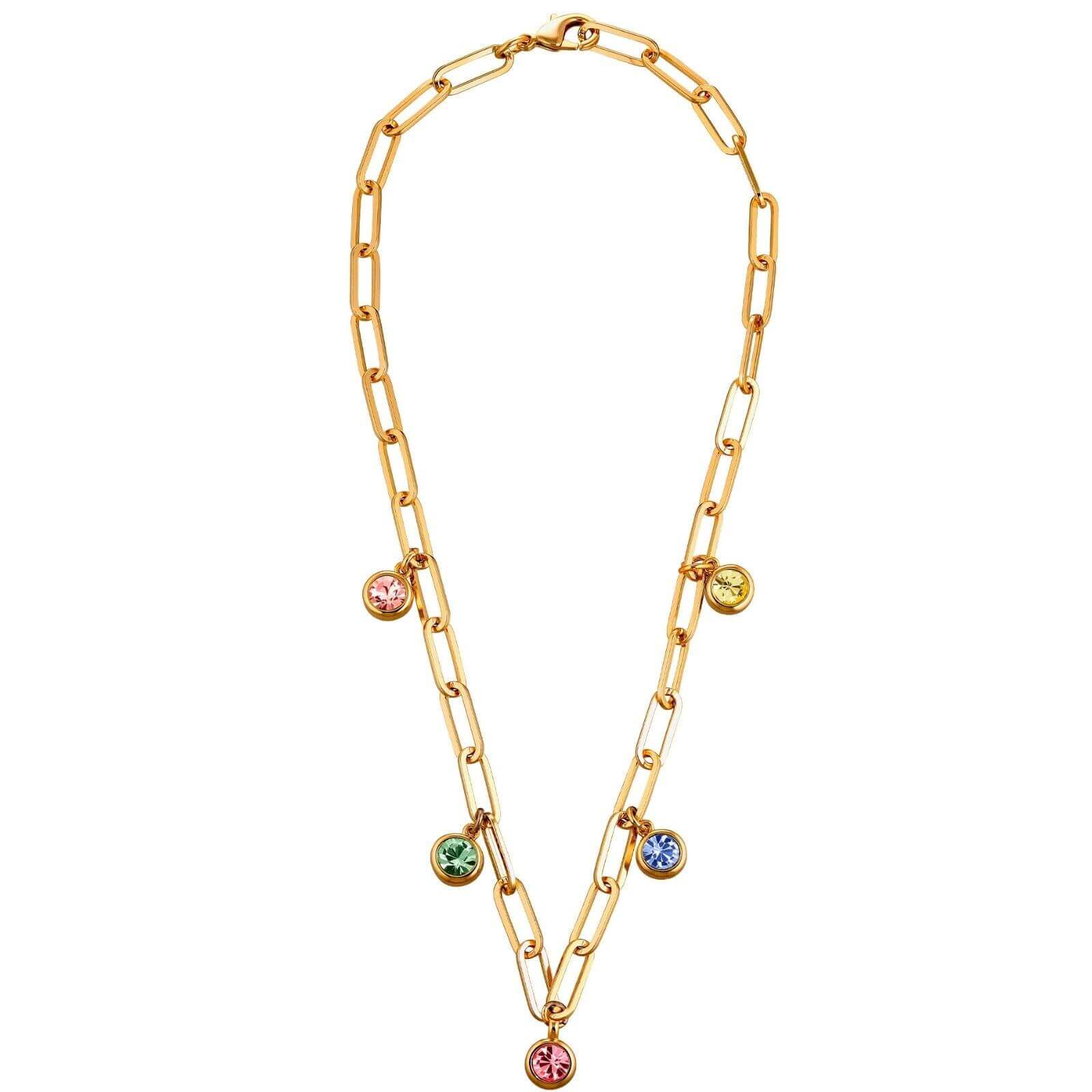 Dyrberg Kern Leona Gold Chain Necklace - Pastel Multi - Image 2