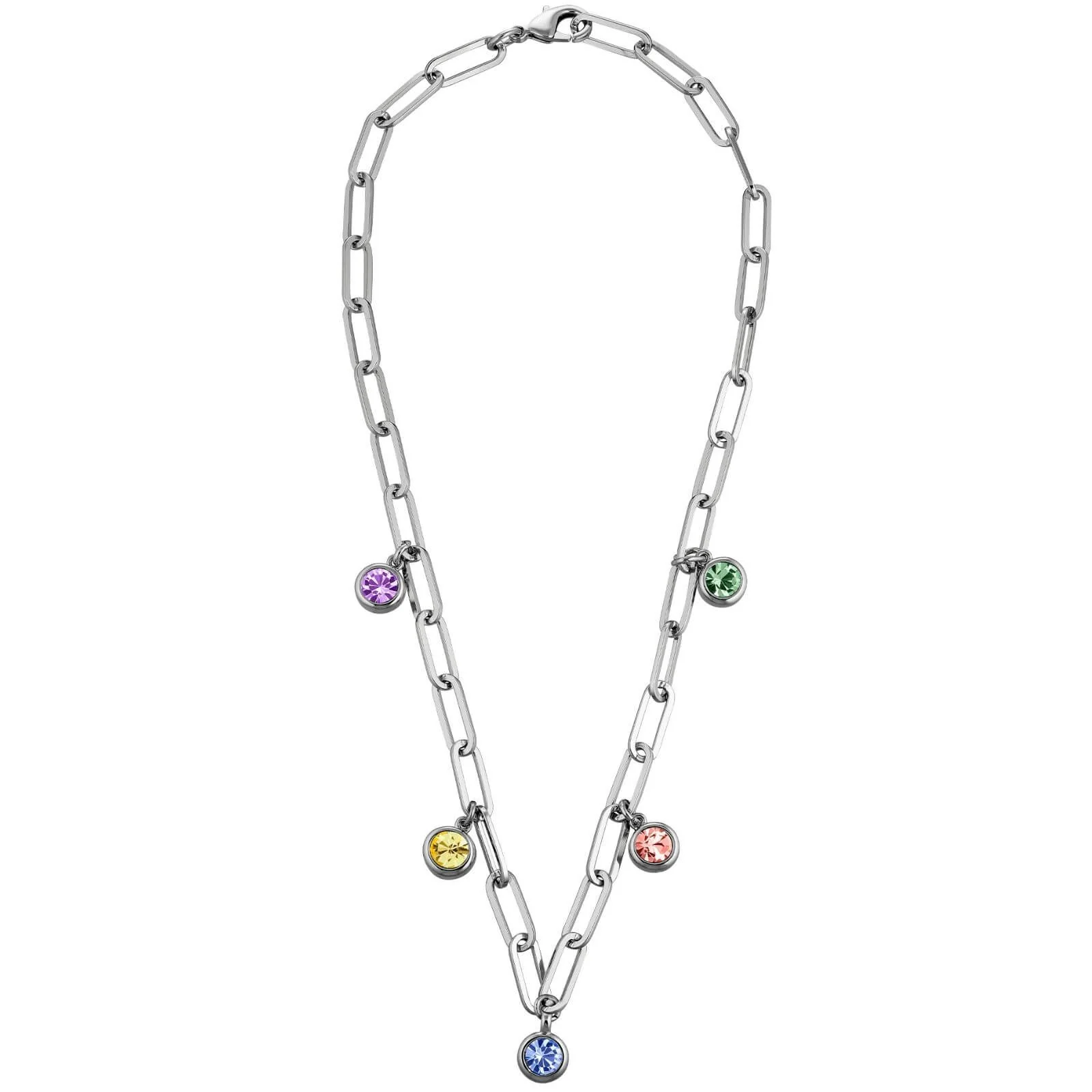 Dyrberg Kern Leona Silver Chain Necklace - Pastel Multi - Image 2