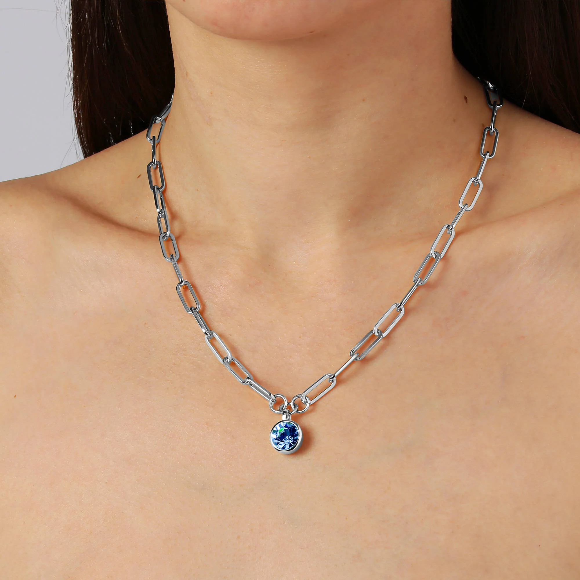 Dyrberg Kern Lisanna Silver Necklace - Light Blue - Image 3