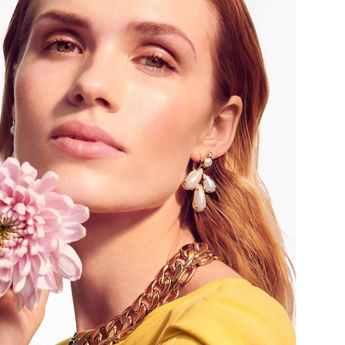 DYRBERG/KERN London Gold Stud Earrings - Pearl - Image 3
