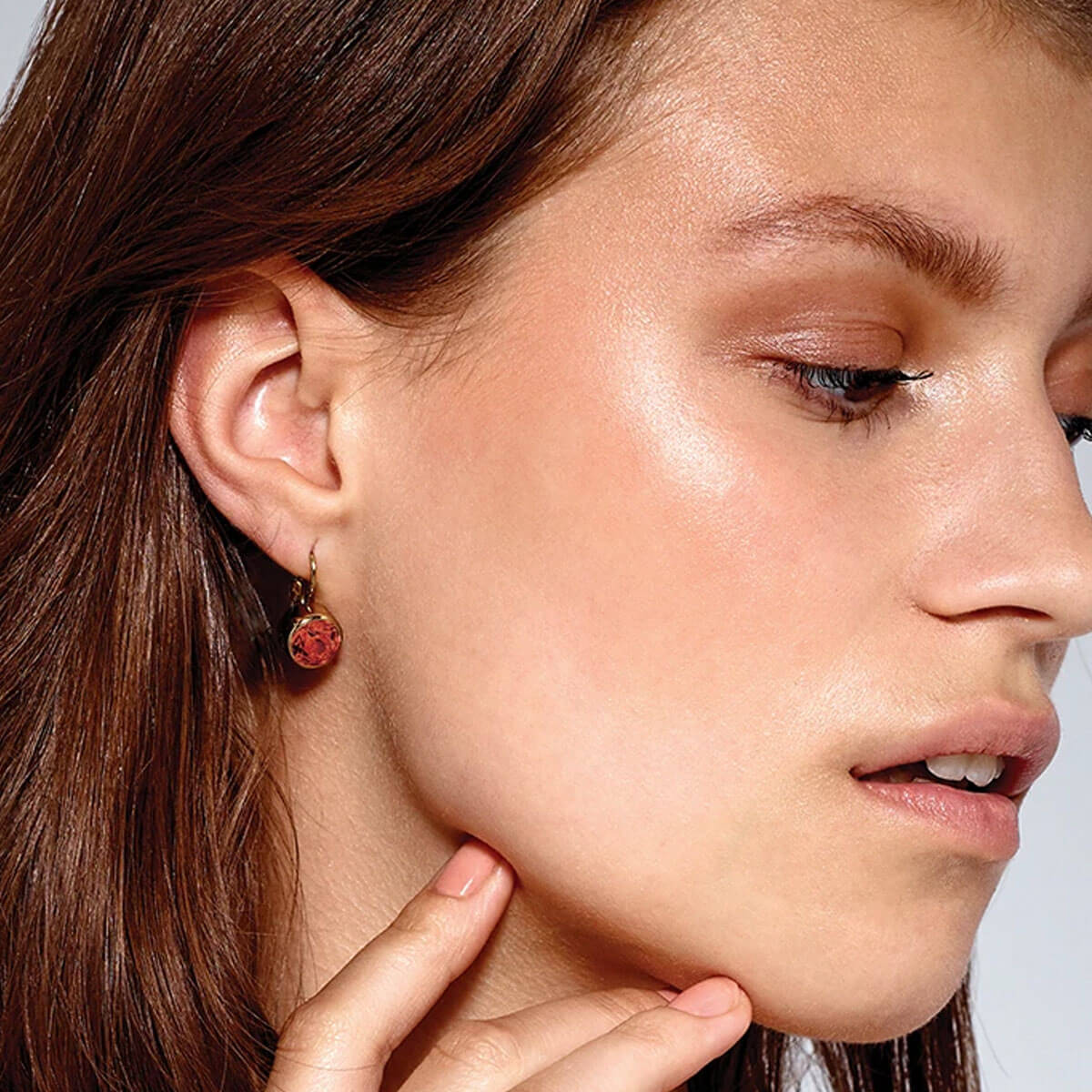 Dyrberg Kern Louise Gold Earrings - Red - Image 2