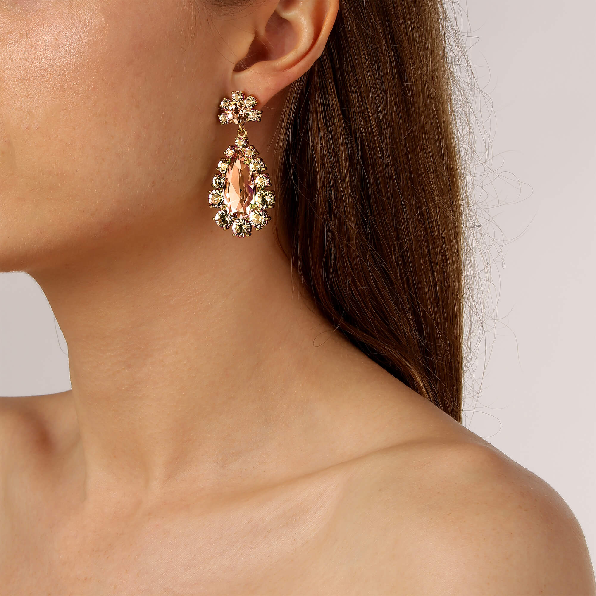 Dyrberg Kern Lucia Gold Earrings - Peach - Image 2