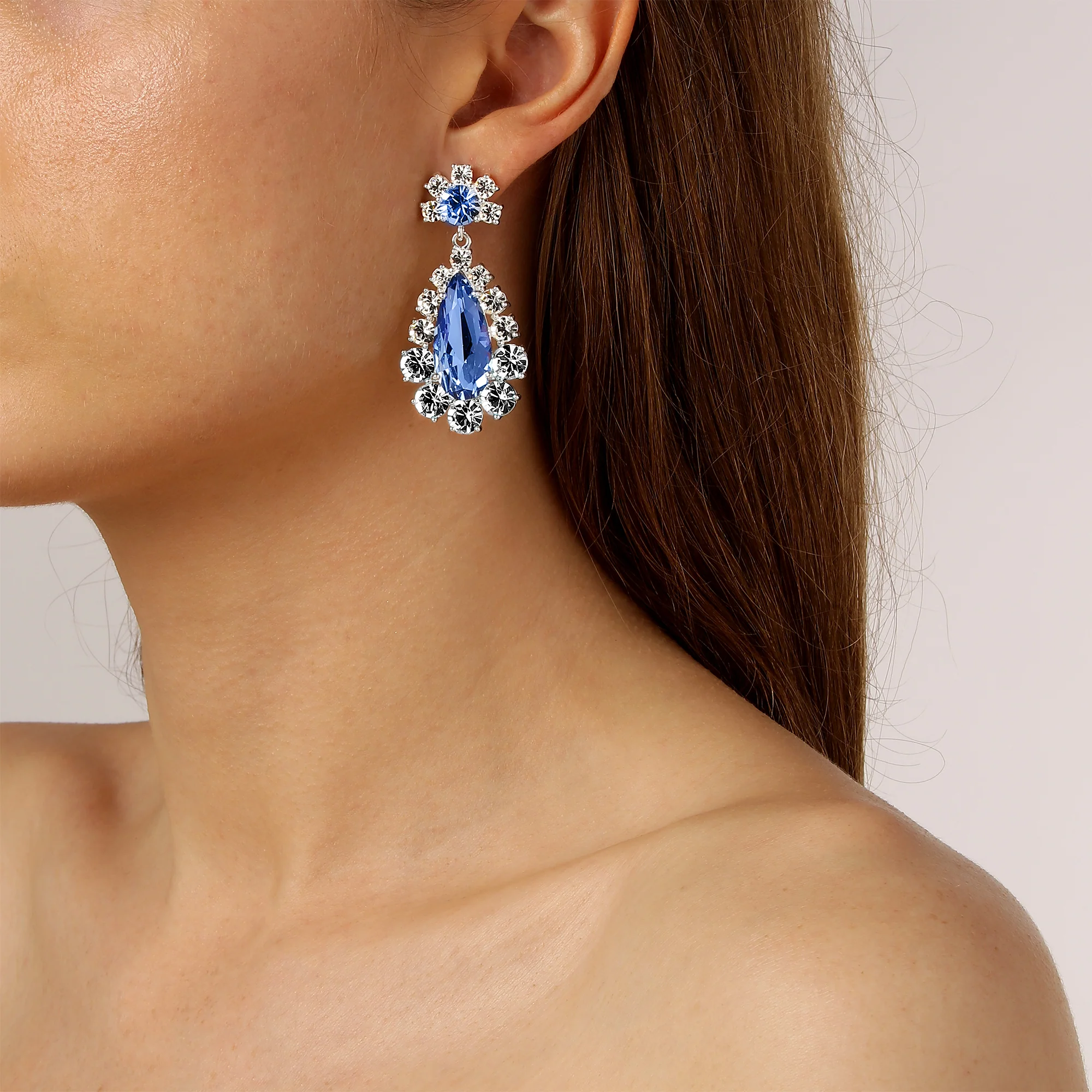 Dyrberg Kern Lucia Silver Earrings - Pale Blue - Image 2