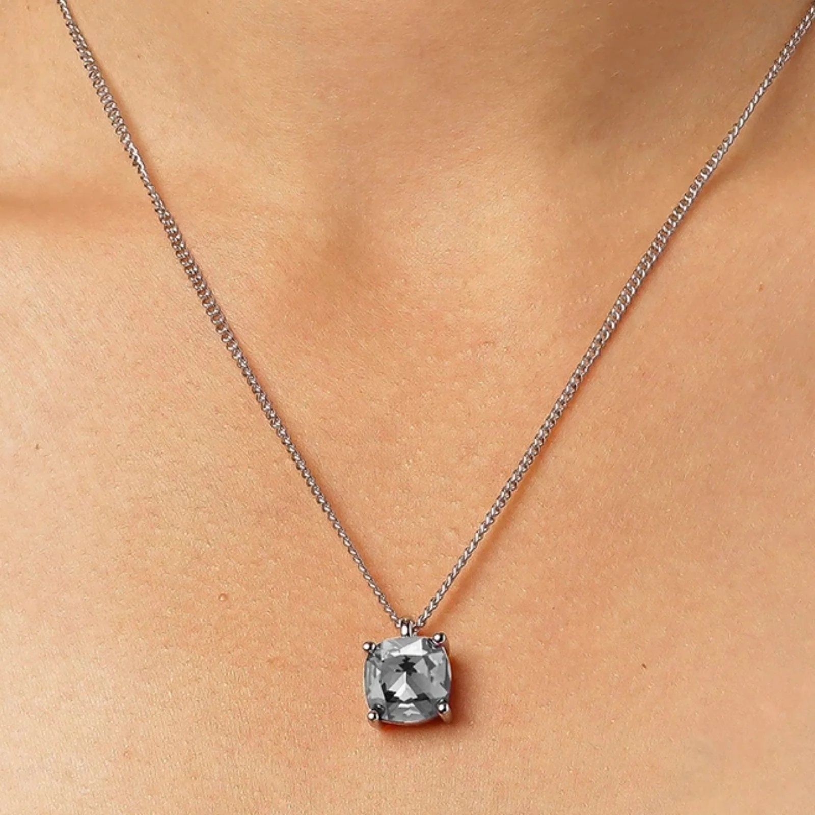 DYRBERG/KERN Manny Silver Necklace - Light Grey - Image 3