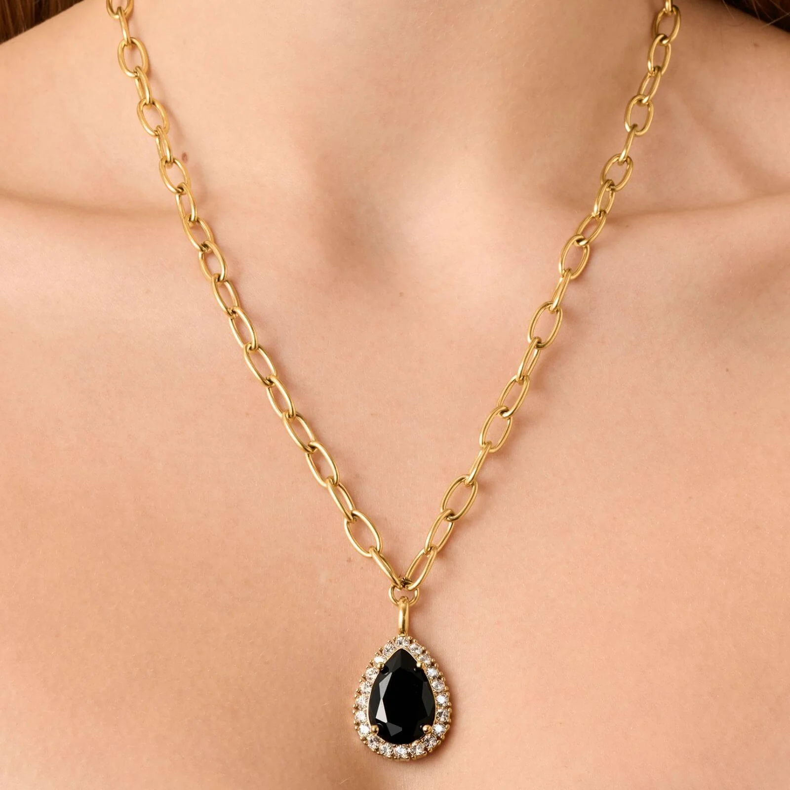 Dyrberg Kern Metta Gold Necklace - Black/Golden - Image 3