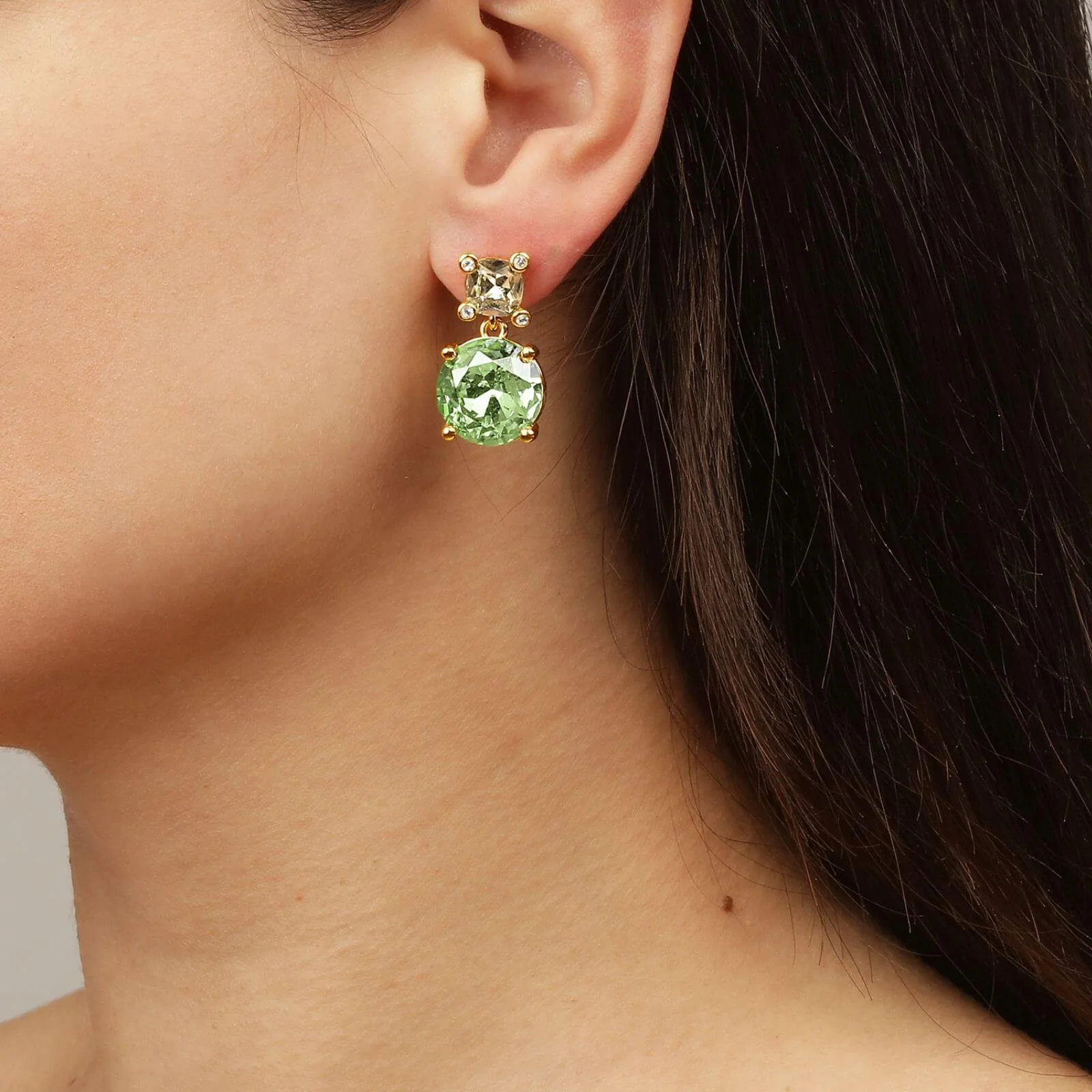 Dyrberg Kern Nicola Gold Earrings - Light Green/Golden - Image 2