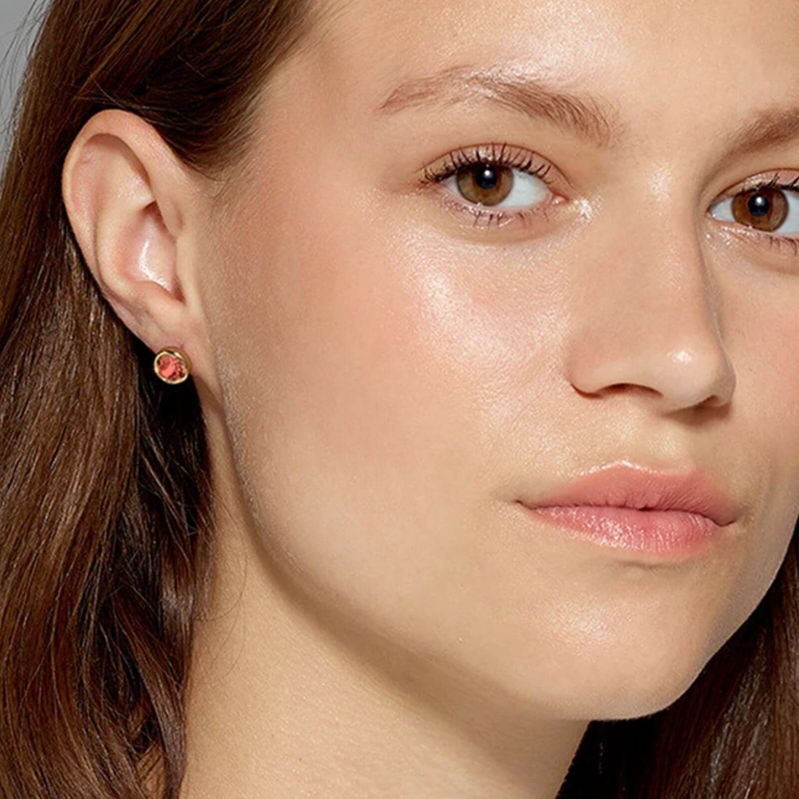 Dyrberg Kern Noble Gold Earrings - Coral - Image 2