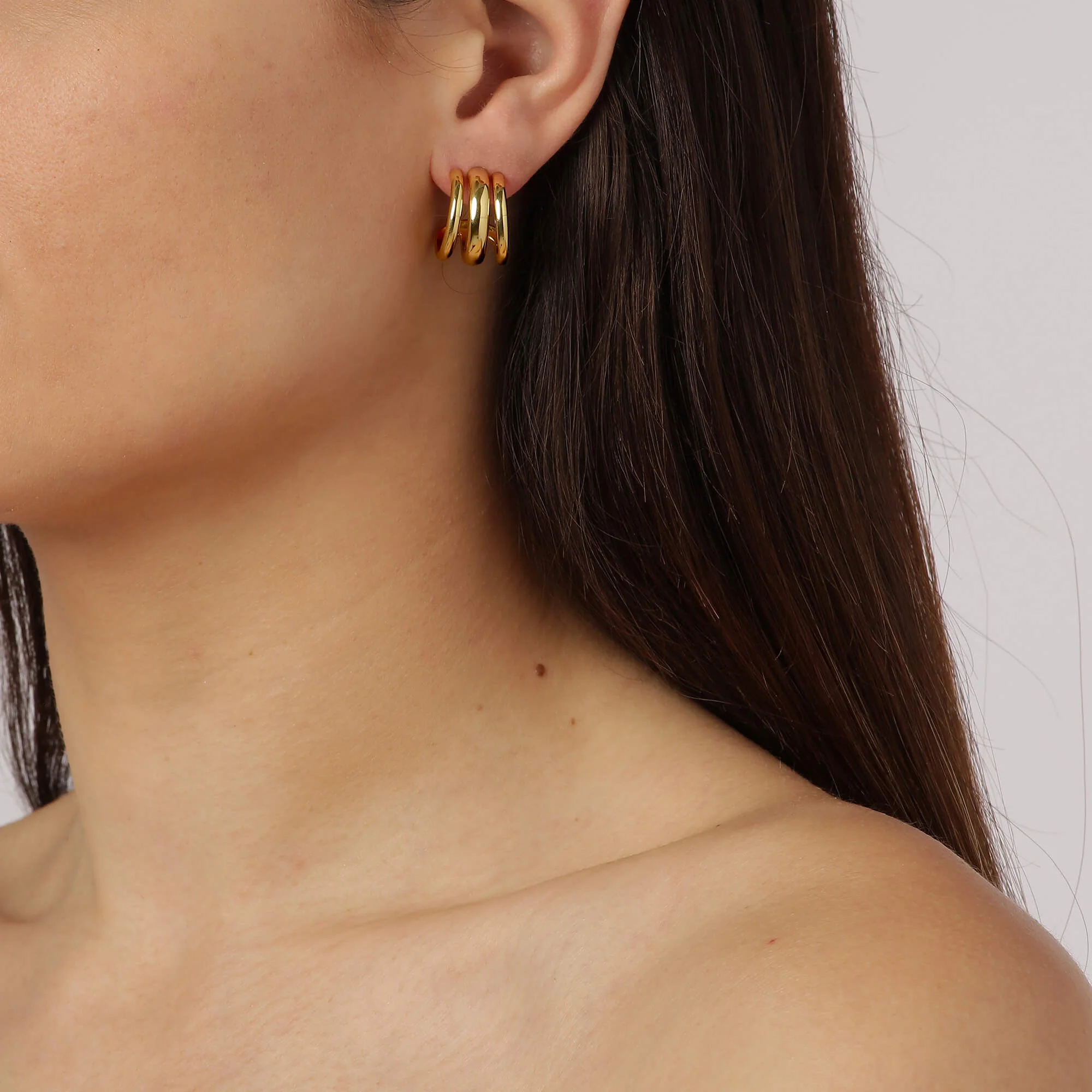 Dyrberg Kern Paula Gold Hoop Earrings - Image 2