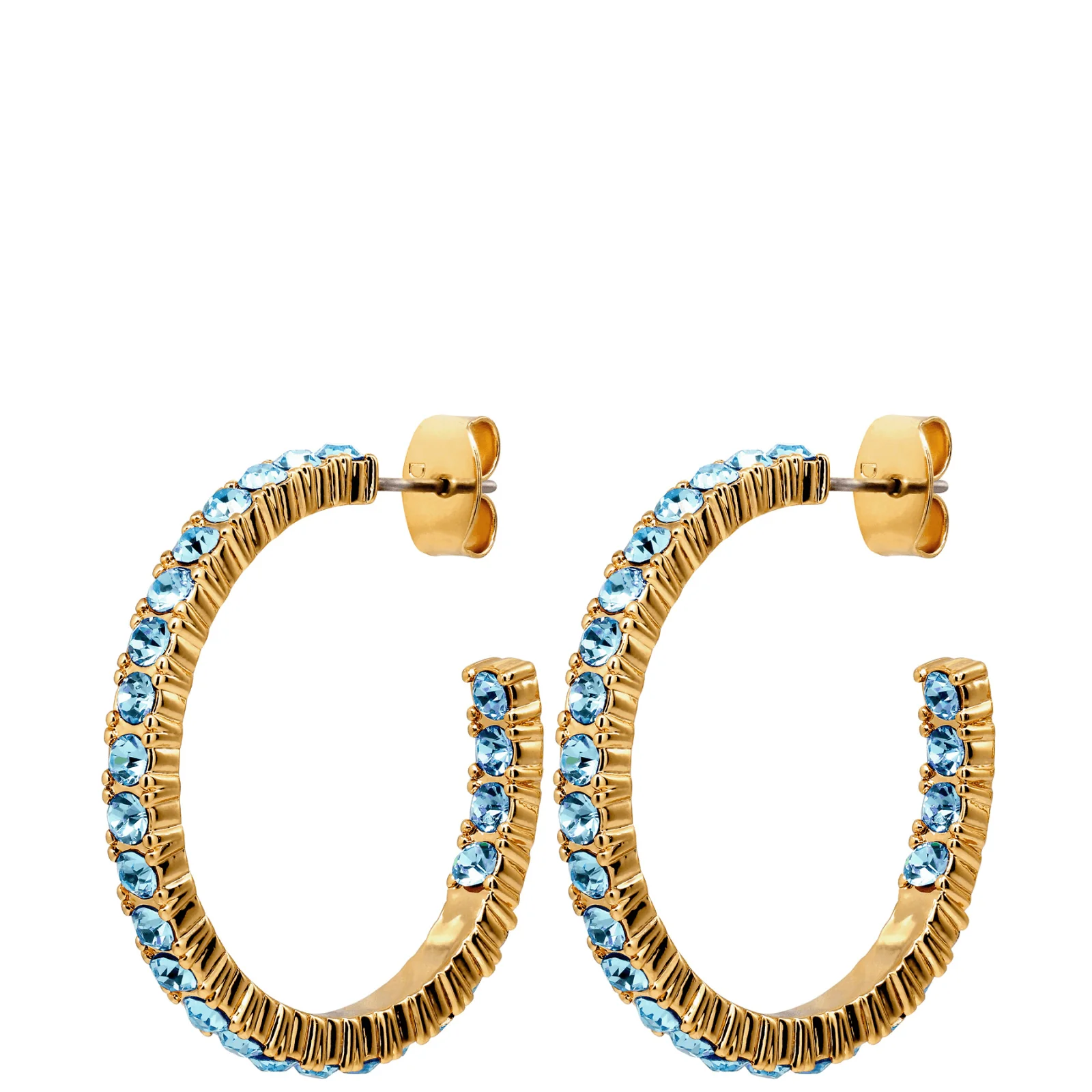 DYRBERG/KERN Pina Gold Hoop Earrings - Aqua