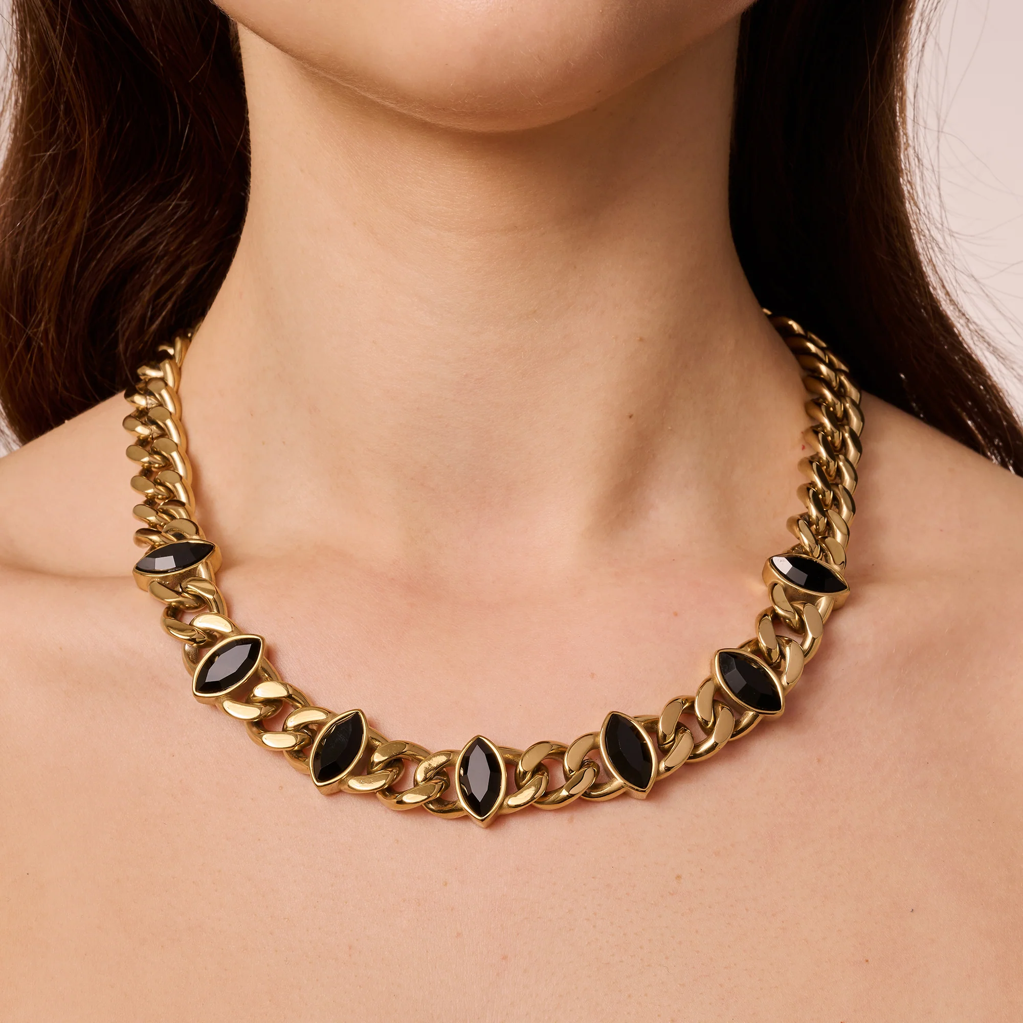 DYRBERG/KERN Punica Gold Necklace - Black - Image 2