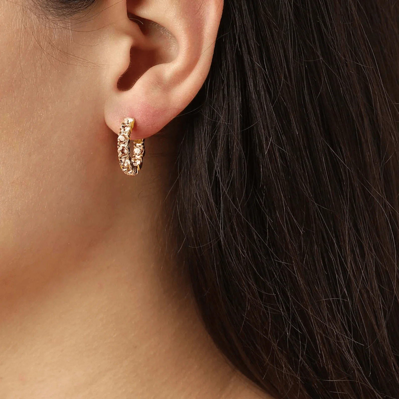 DYRBERG/KERN Raquel Gold Hoop Earrings - Golden - Image 2
