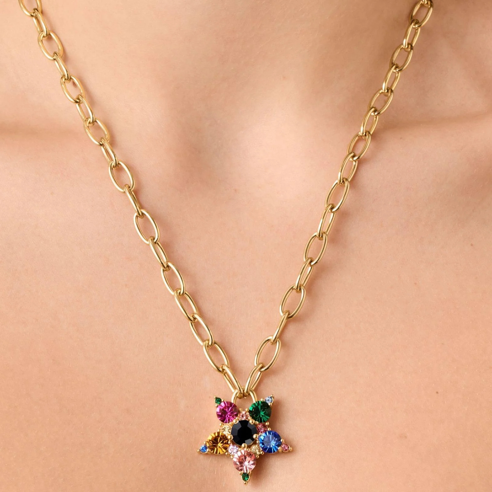 Dyrberg Kern Sagitta Gold Necklace - Rainbow - Image 3