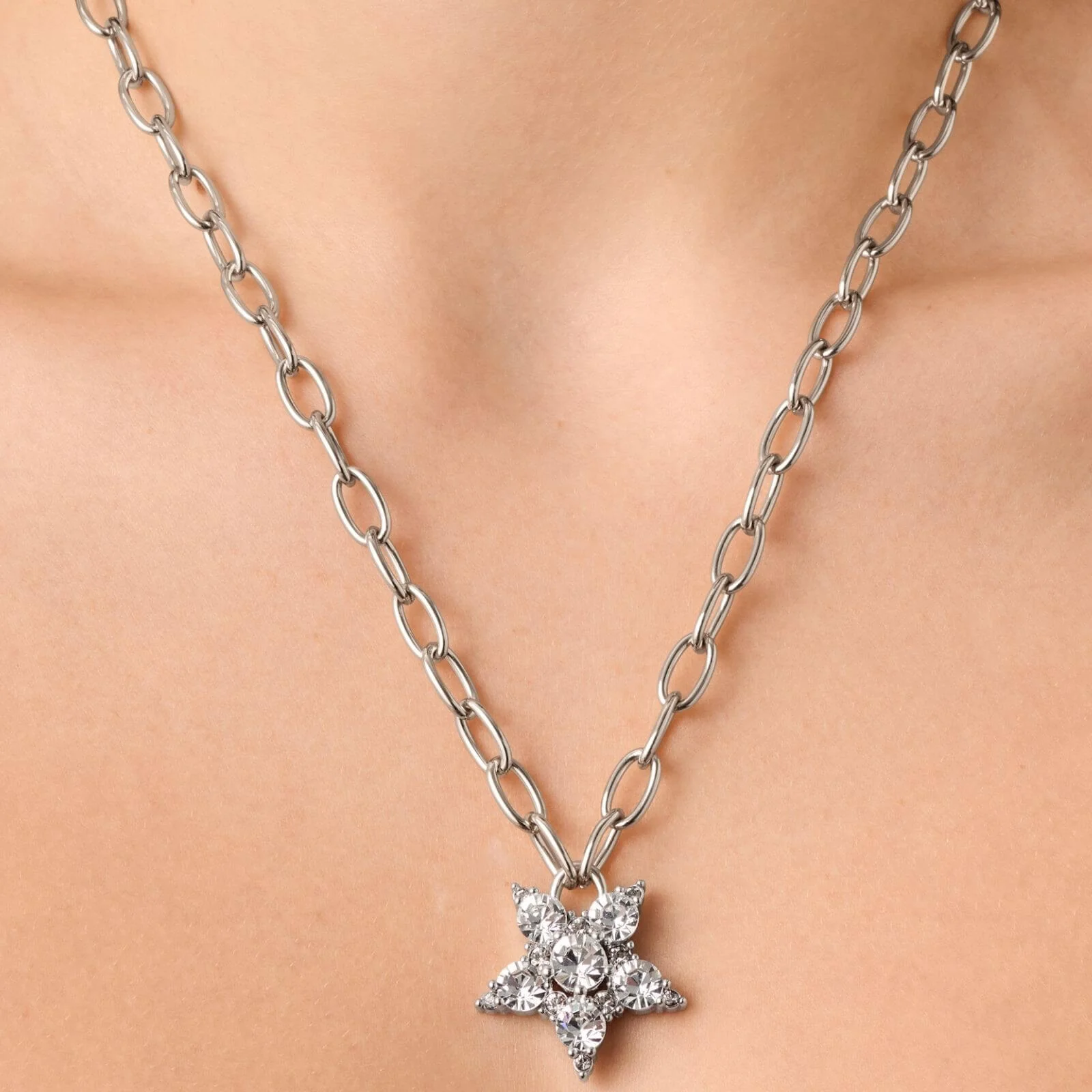 Dyrberg Kern Sagitta Silver Necklace - Clear Crystal - Image 3