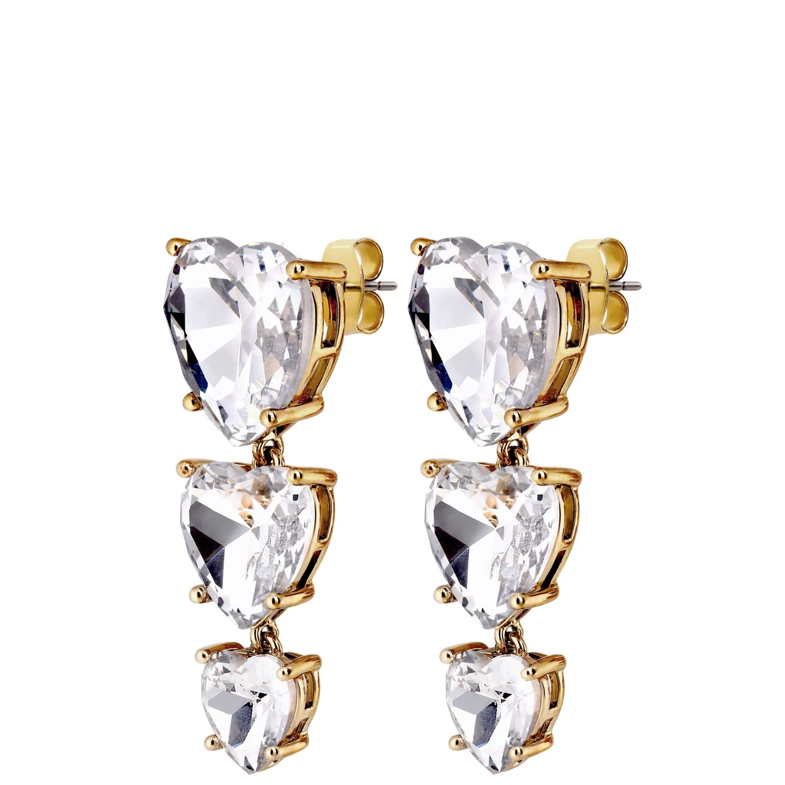 DYRBERG/KERN Sanctu Gold Large Heart Drop Stud Earrings