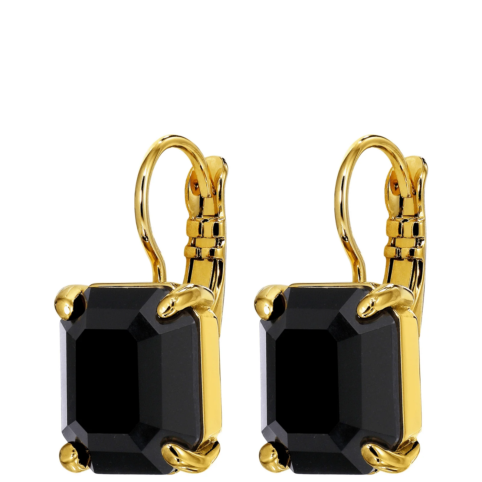 Dyrberg Kern Segin French Hook Gold Drop Earrings - Black