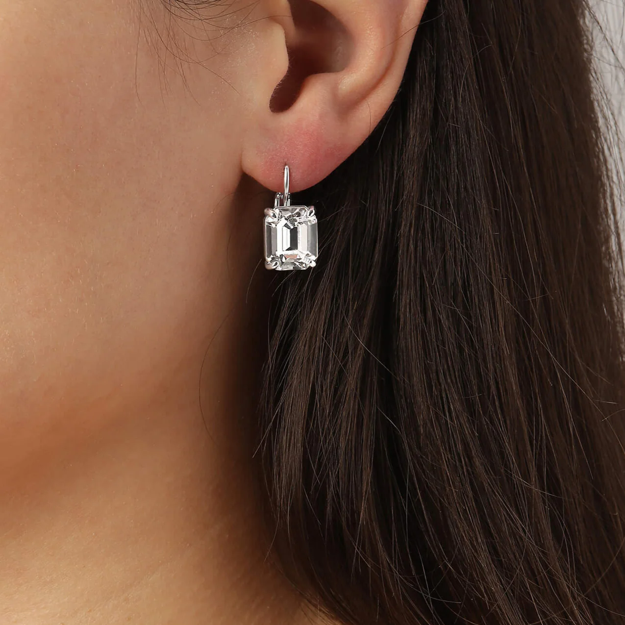 Dyrberg Kern Segin French Hook Silver Drop Earrings - Image 2