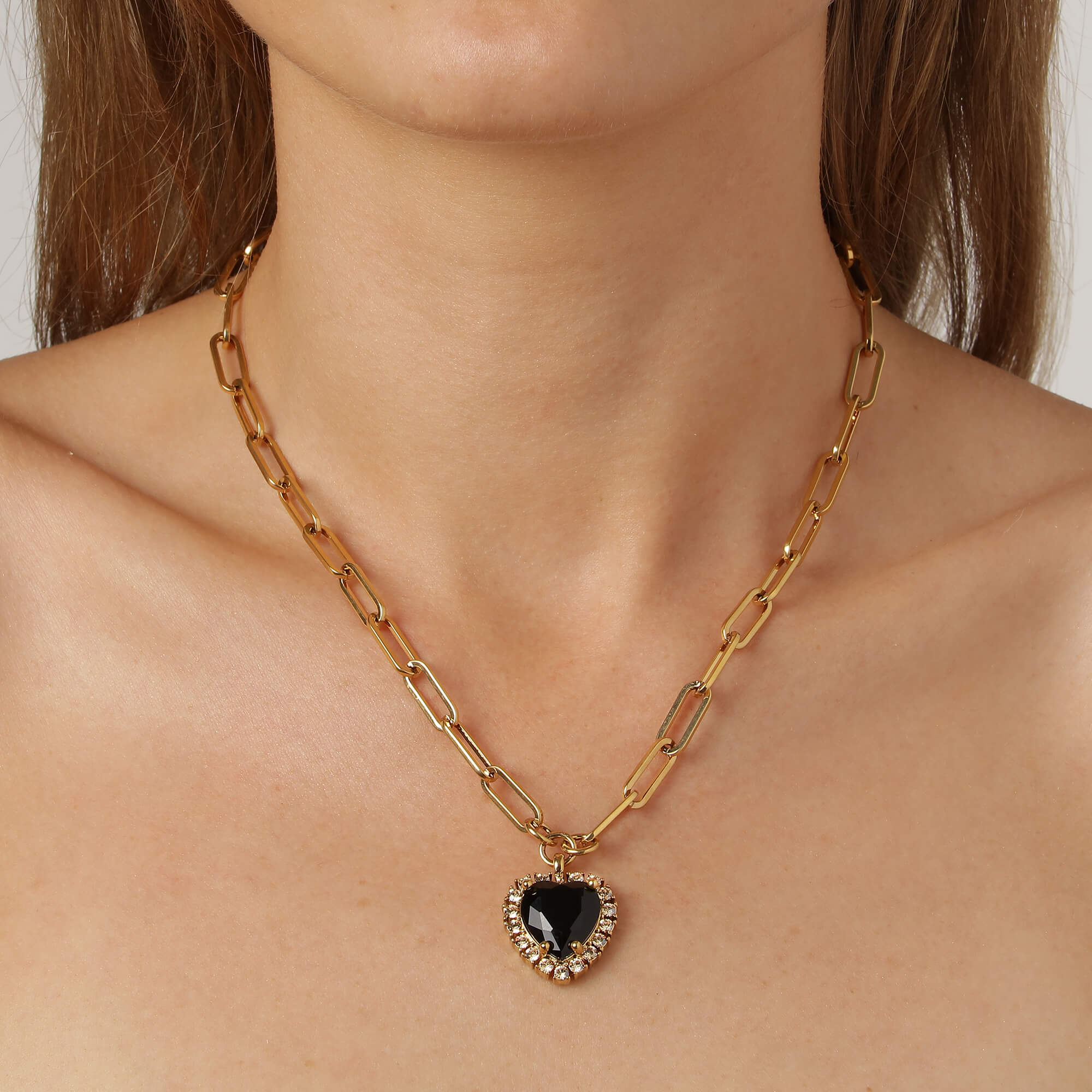 Dyrberg Kern Simona Gold Necklace - Black/Golden - Image 3
