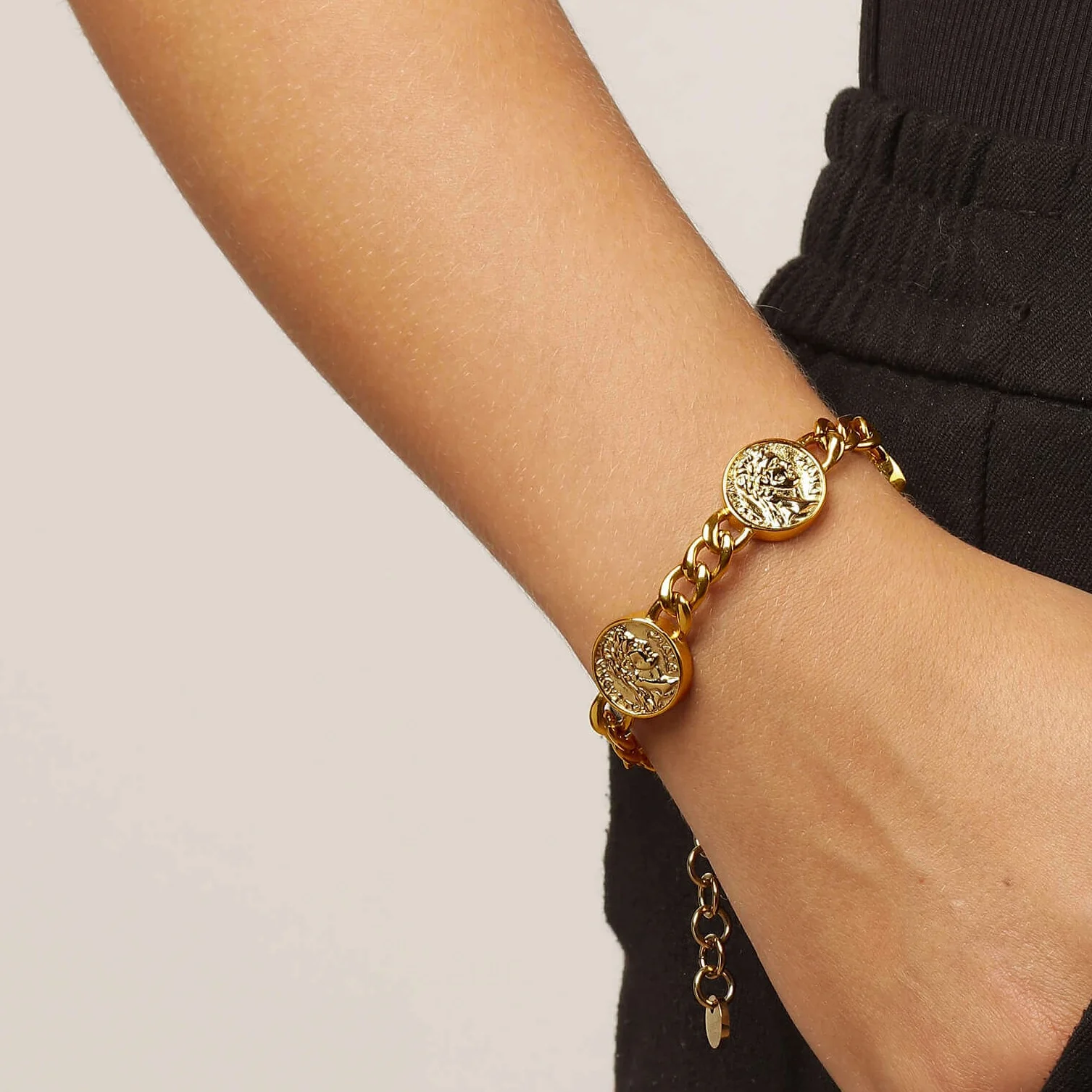 Dyrberg Kern Sinna Gold Curb Chain Bracelet - Image 2
