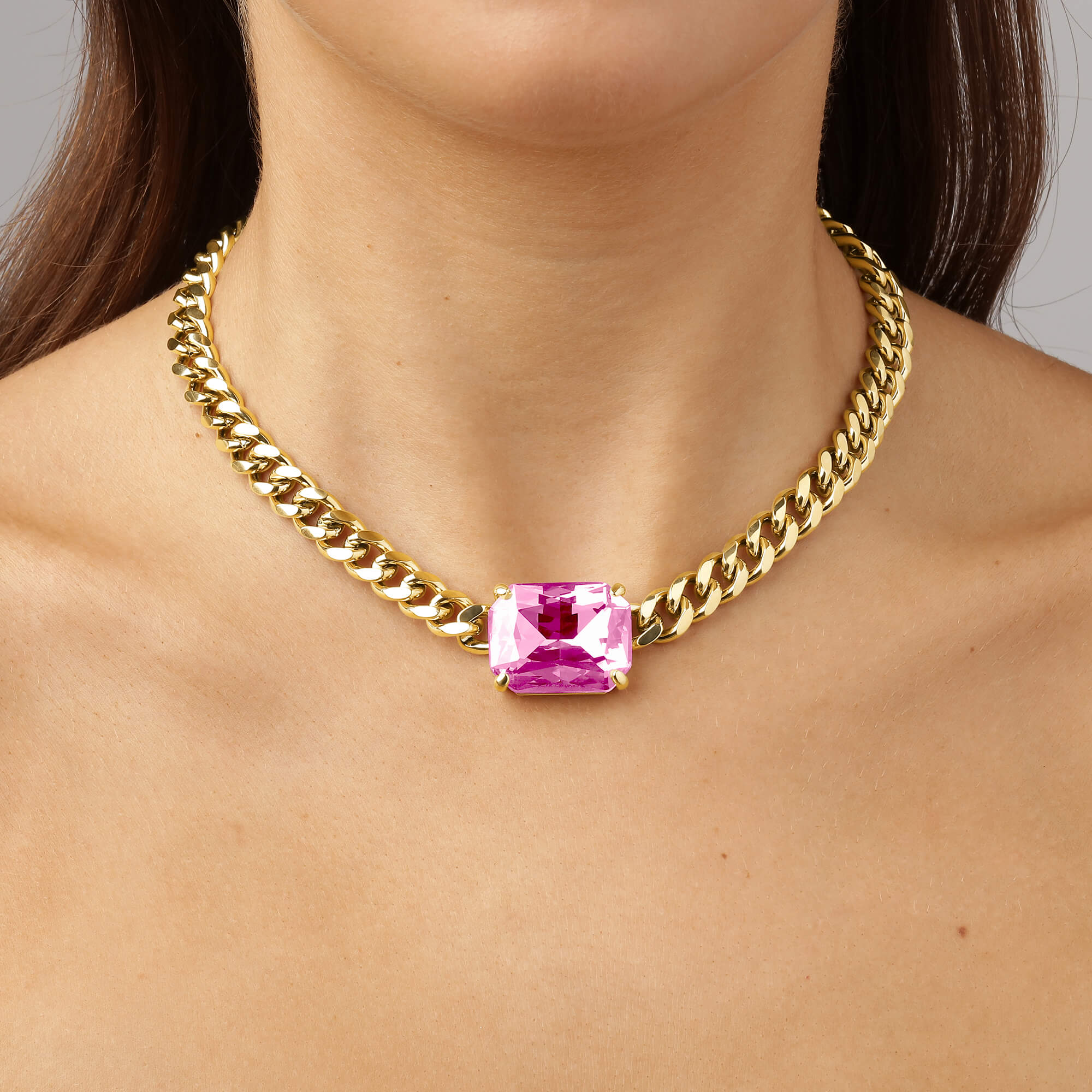 Dyrberg Kern Tagona Gold Necklace - Light Rose - Image 3