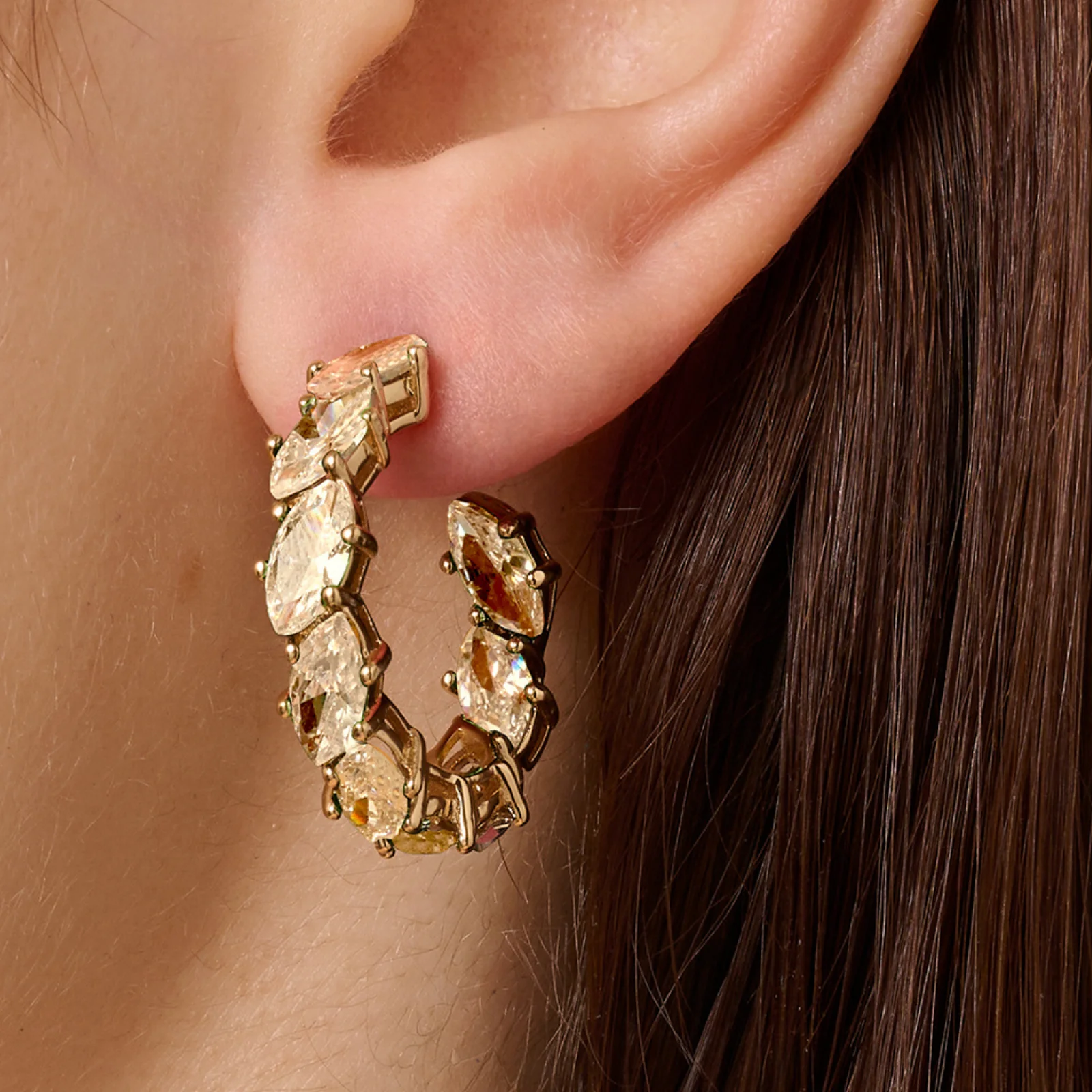 DYRBERG/KERN Tamarin Gold Hoop Earrings - Golden - Image 2