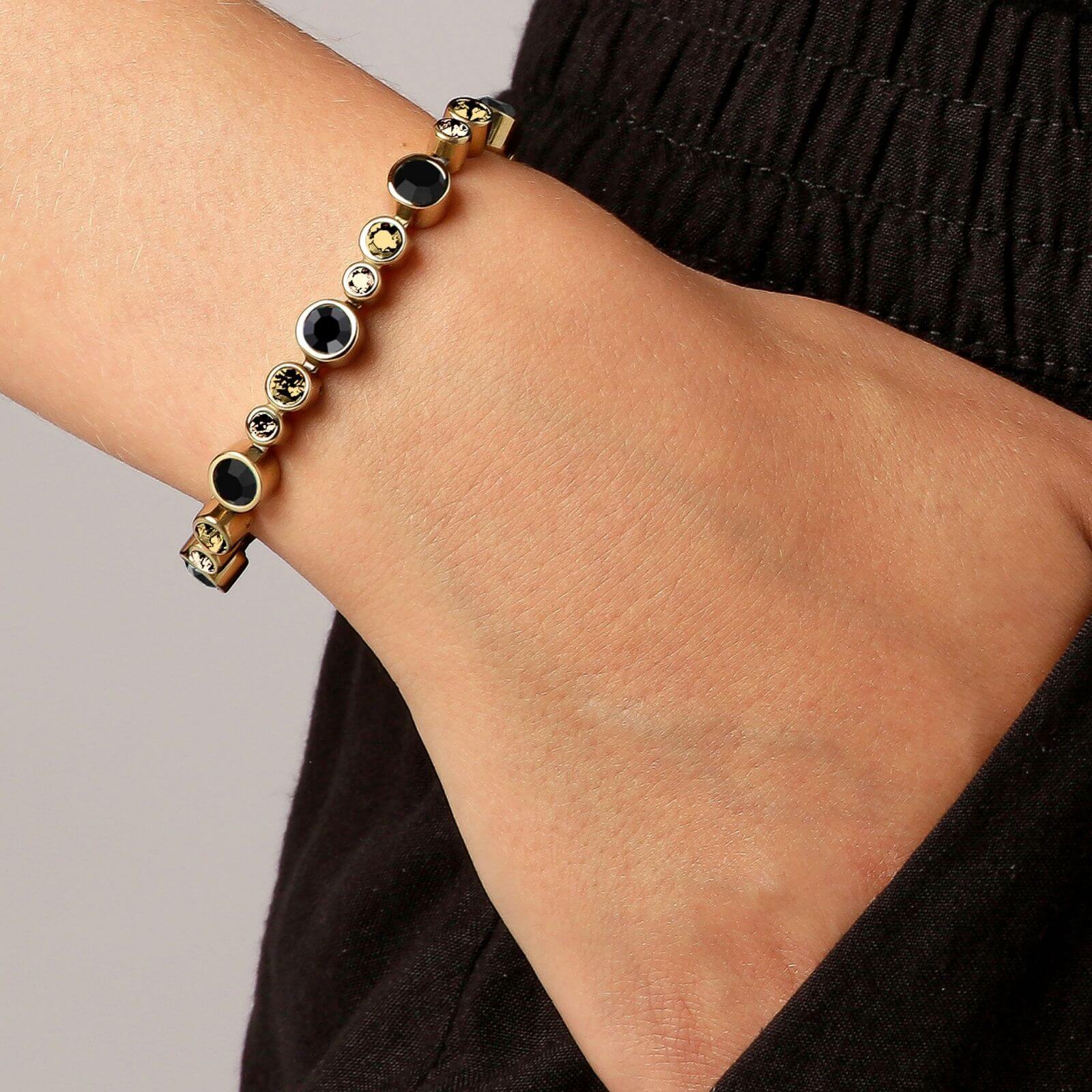 Dyrberg Kern Teresia Gold Bracelet - Golden/Black - Image 2