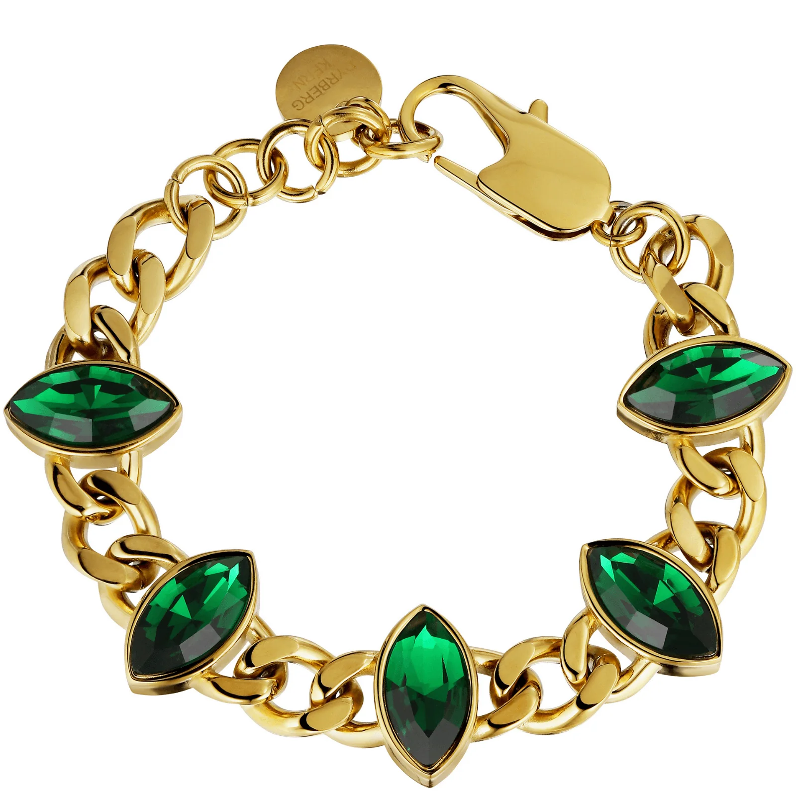 DYRBERG/KERN Zelko Gold Bracelet - Emerald Green