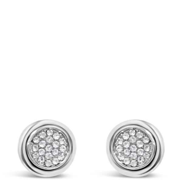 Absolute Silver Disc Stud Earrings