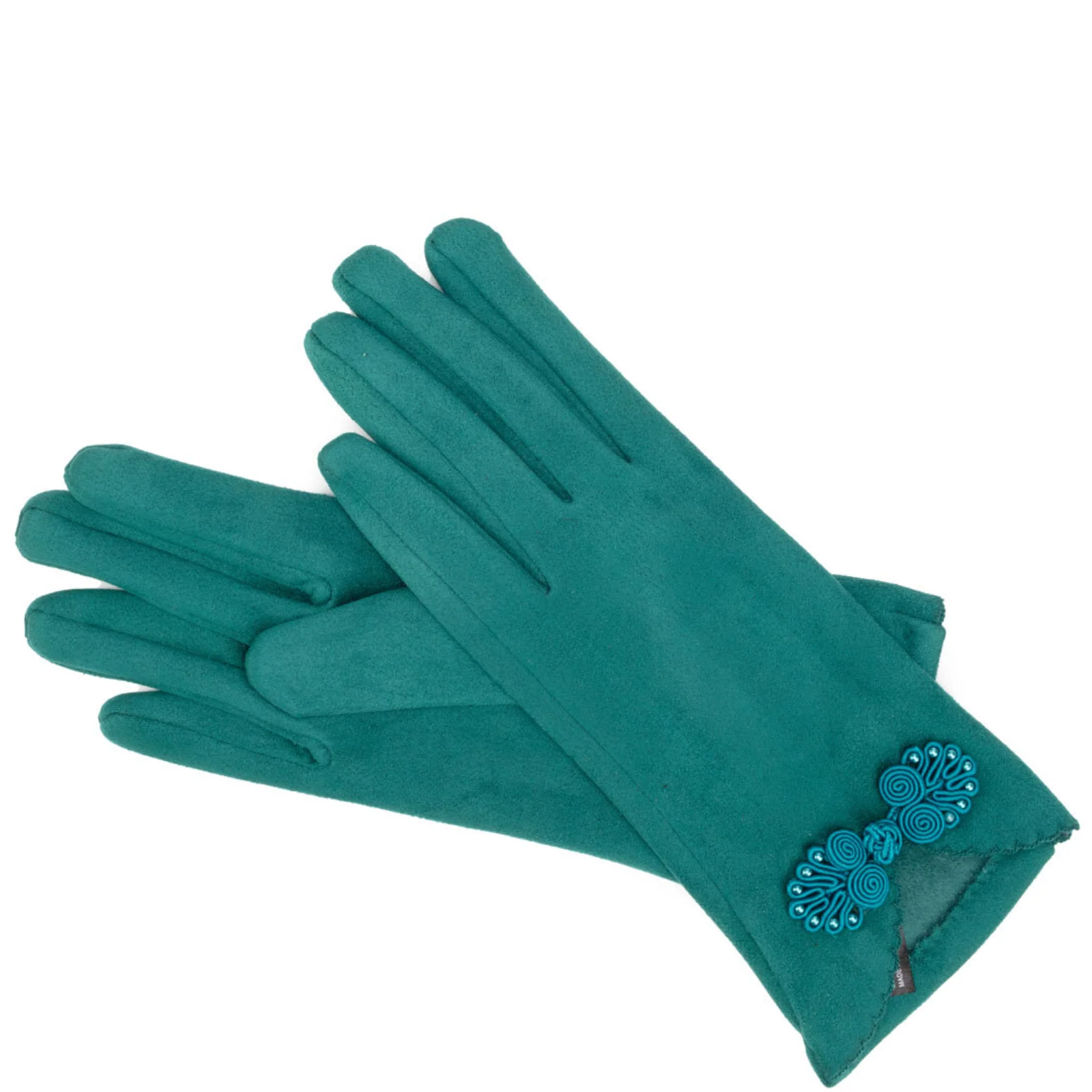 Elie Beaumont Lace Buckle Gloves - Teal