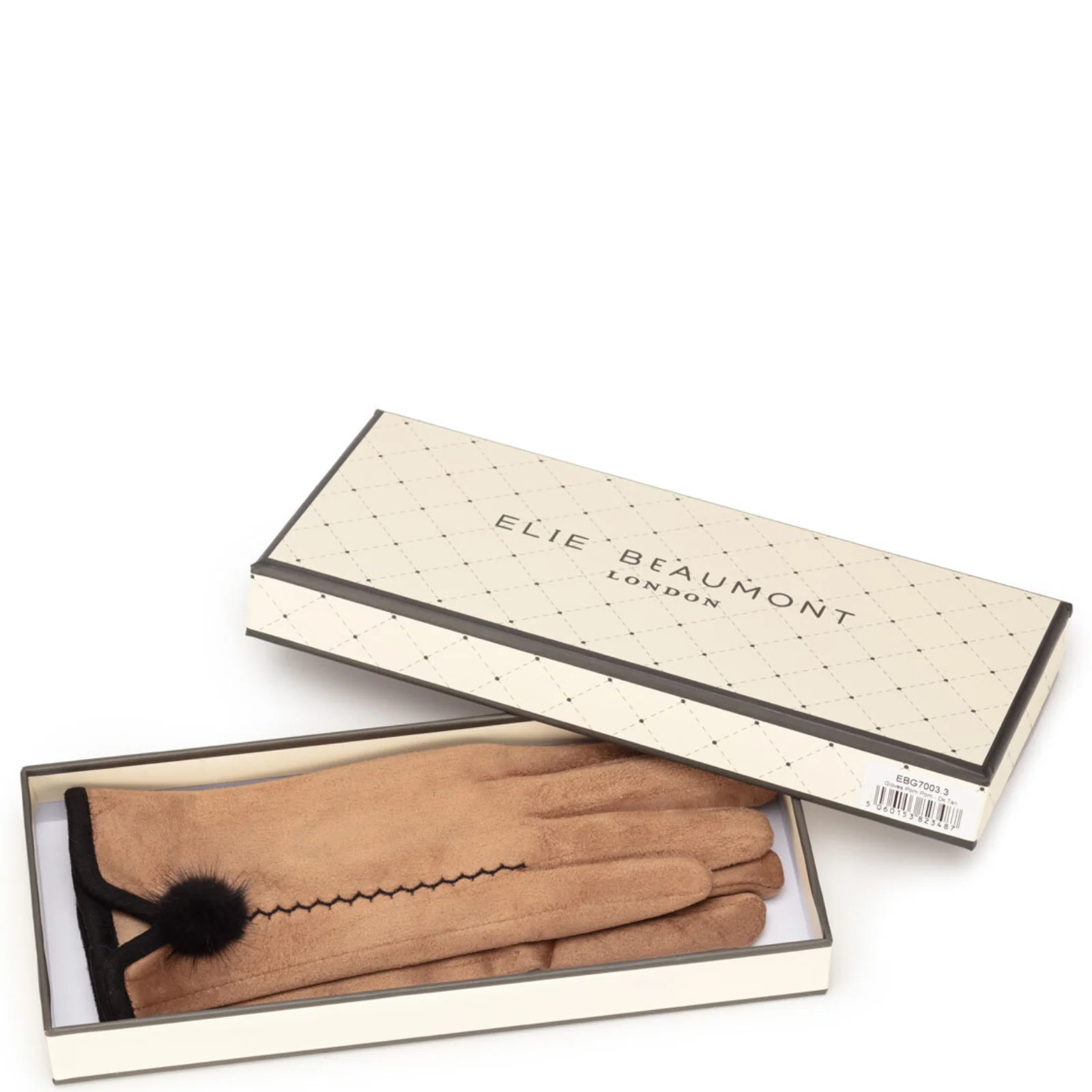 Elie Beaumont Pom Pom Gloves - Dark Tan - Image 2