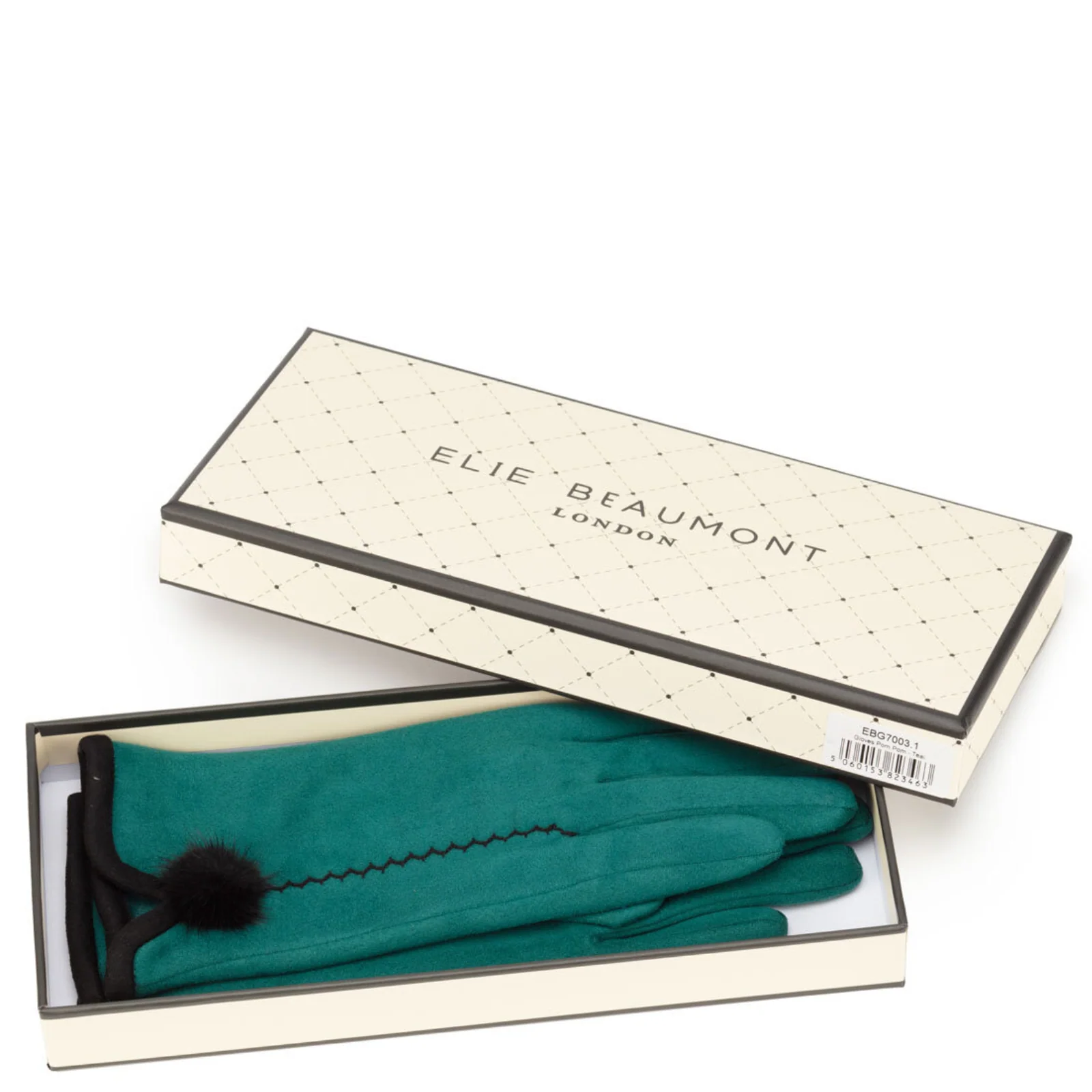 Elie Beaumont Pom Pom Gloves - Teal - Image 2