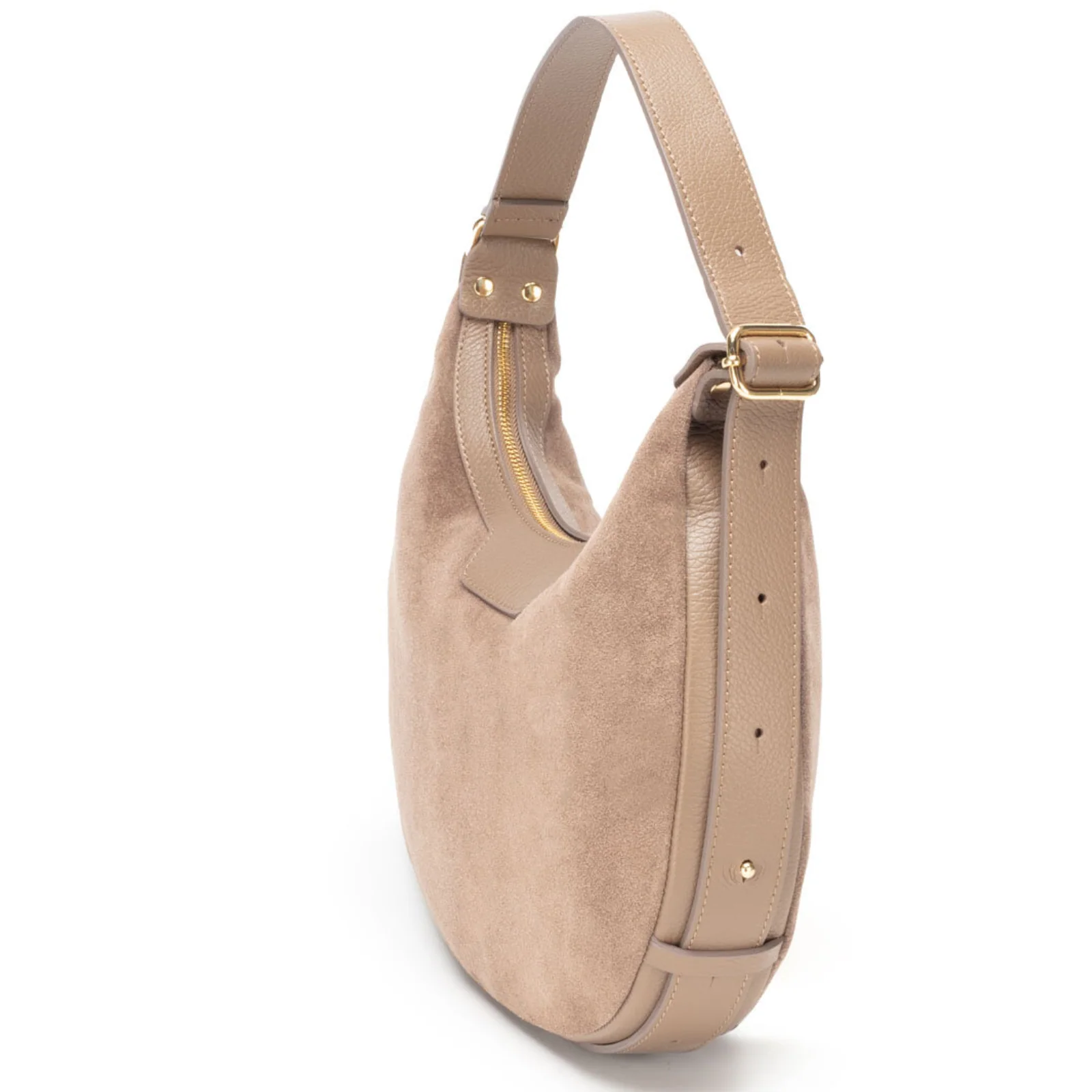 Elie Beaumont Suede Shoulder Bag - Taupe - Image 2