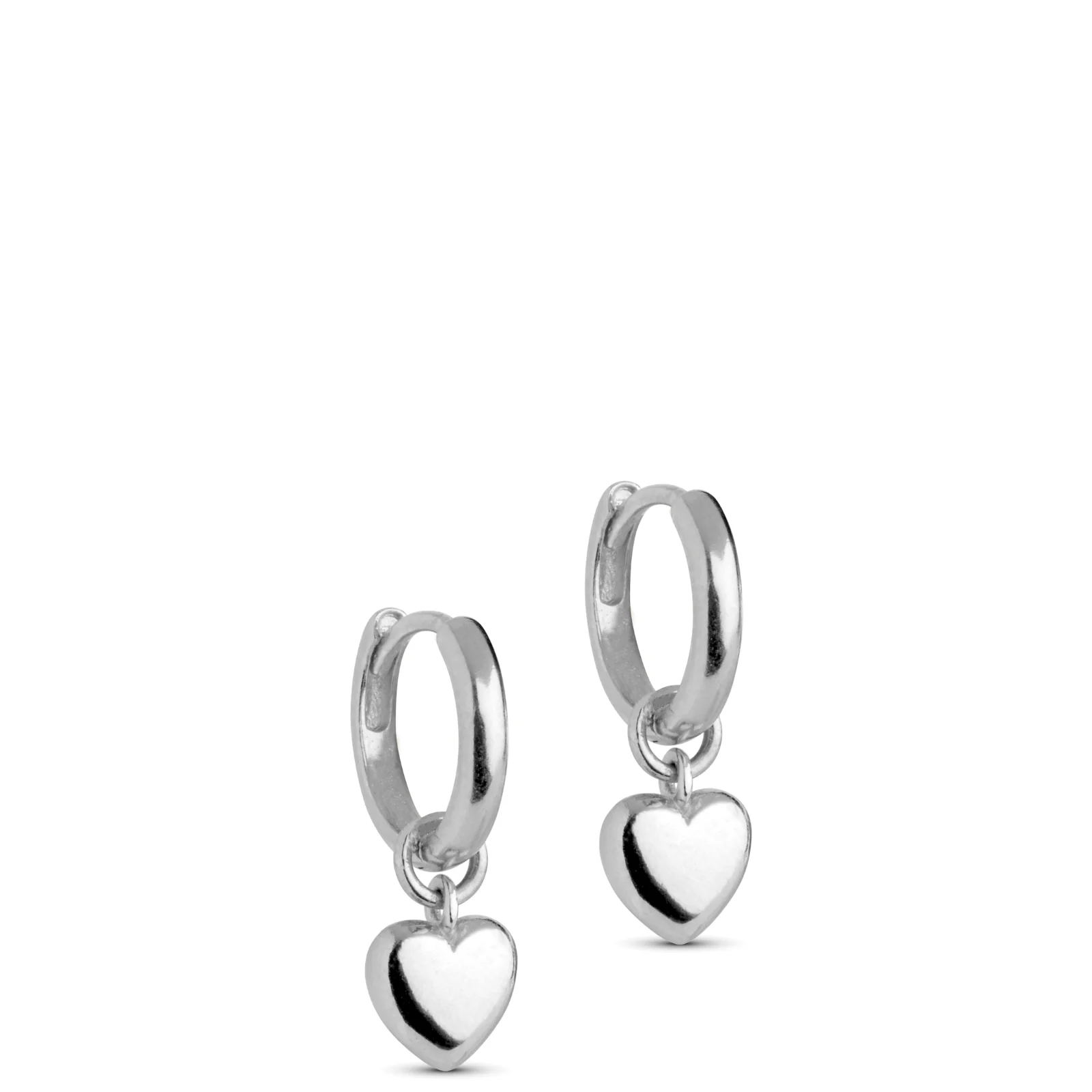 ENAMEL Copenhagen Amore Silver Heart Charm Hoop Earrings