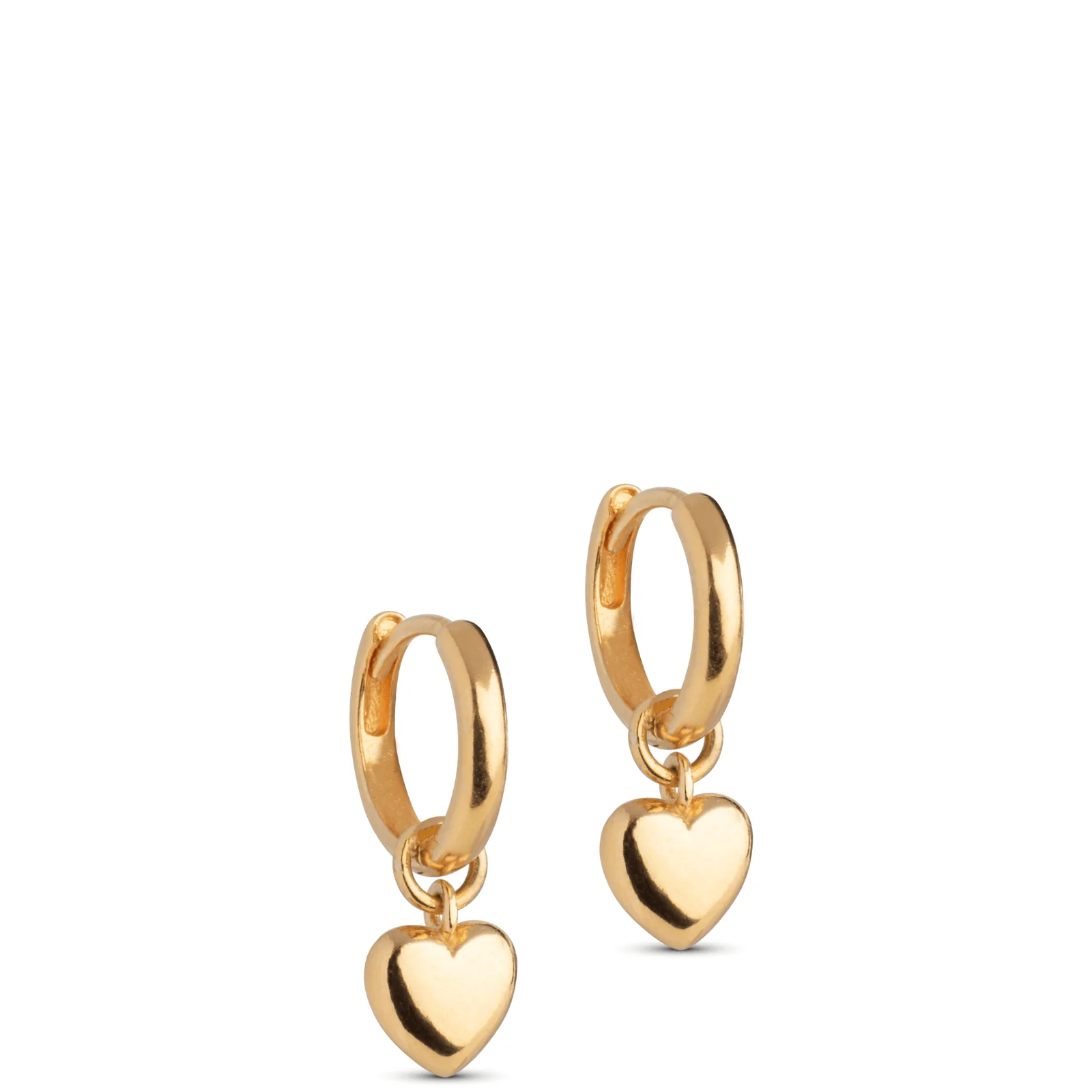 ENAMEL Copenhagen Gold Heart Charm Hoop Earrings