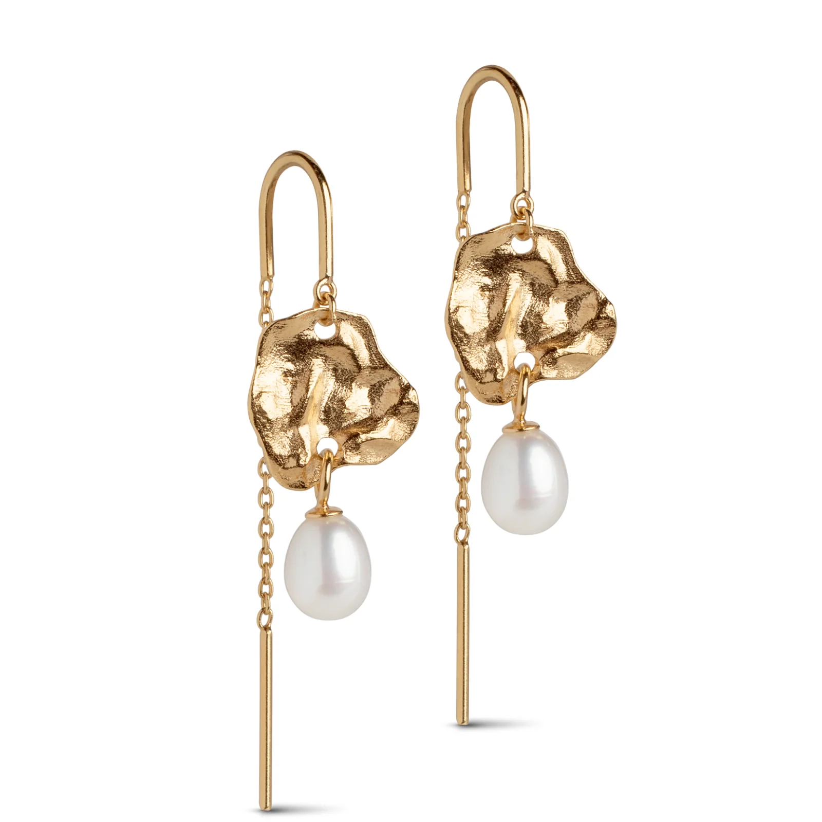 ENAMEL Copenhagen Gold Kai Pearl Drop Chain Earrings