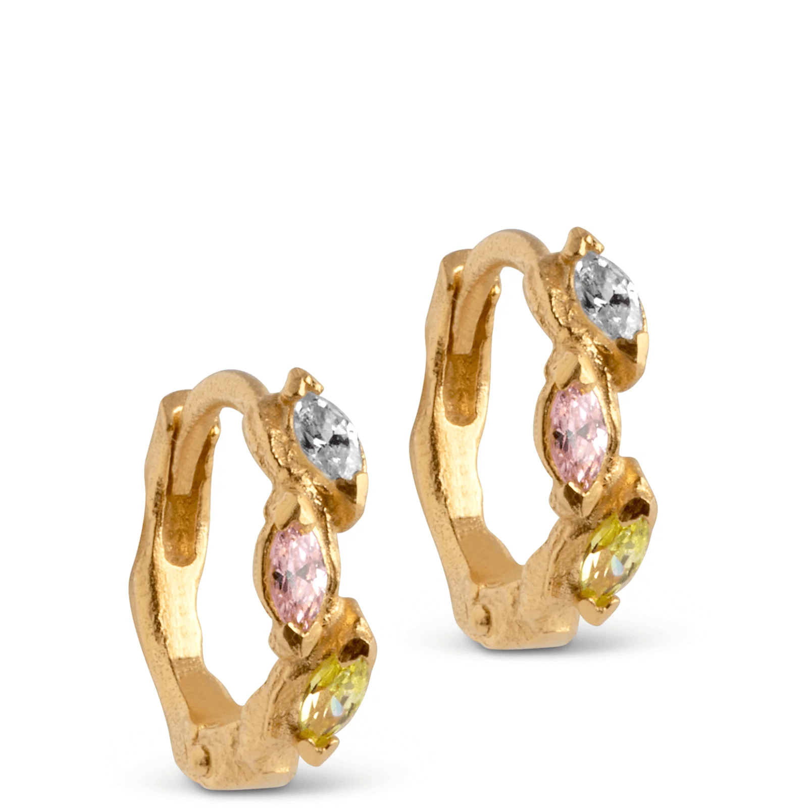 ENAMEL Copenhagen Gold Laia Crystal Hoop Earrings
