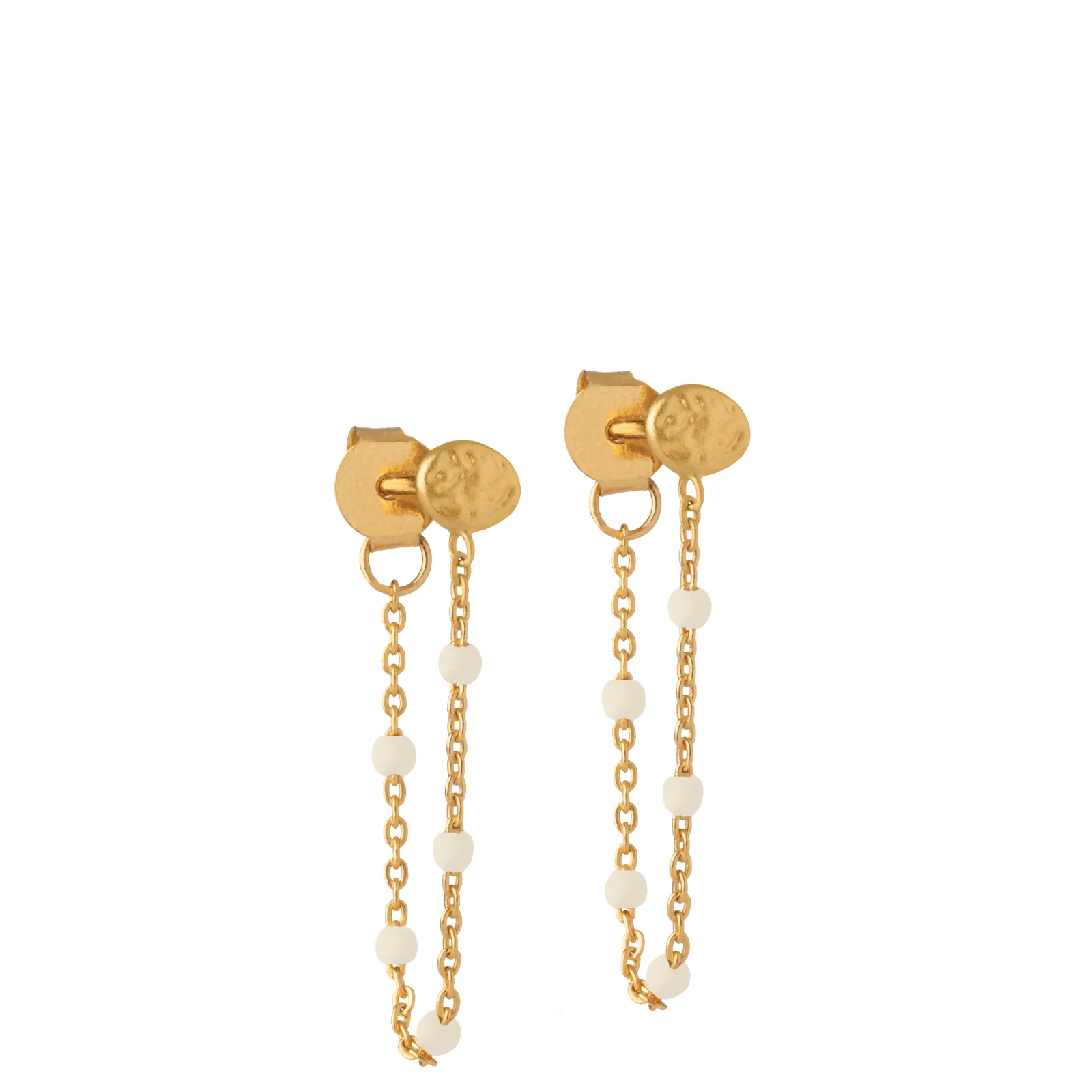 ENAMEL Copenhagen Gold Lola Drop Bead Stud Earrings - Daisy