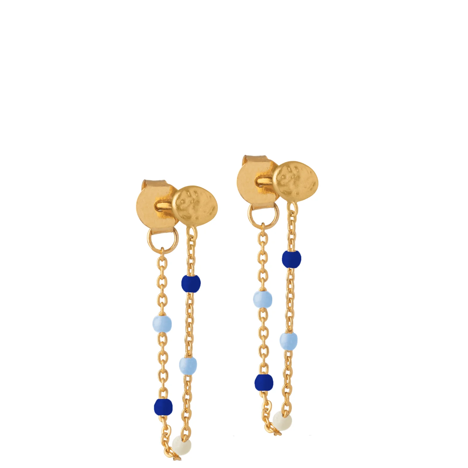 ENAMEL Copenhagen Gold Lola Drop Bead Stud Earrings - Marine