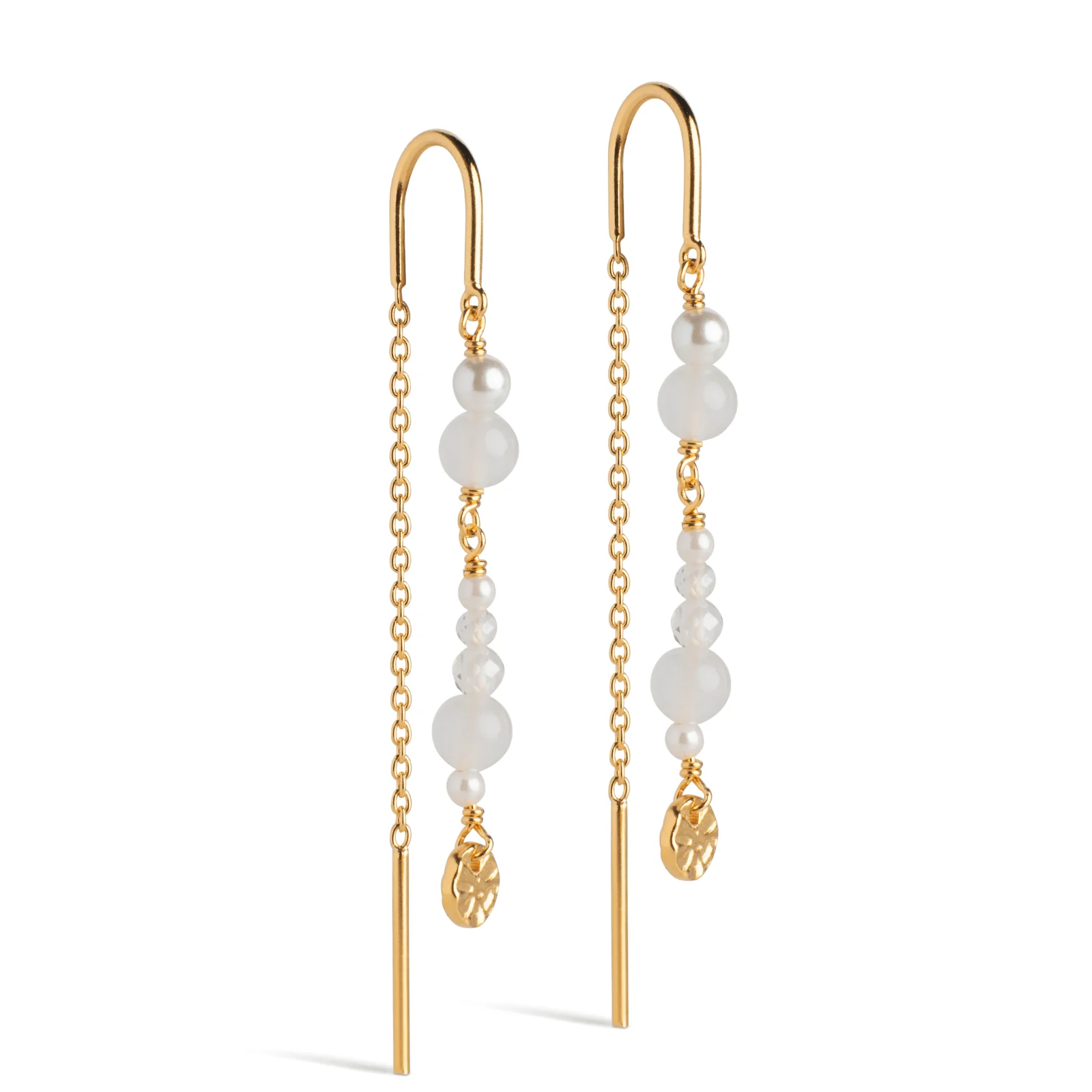 ENAMEL Copenhagen Gold Sofia Pearl Drop Chain Earrings