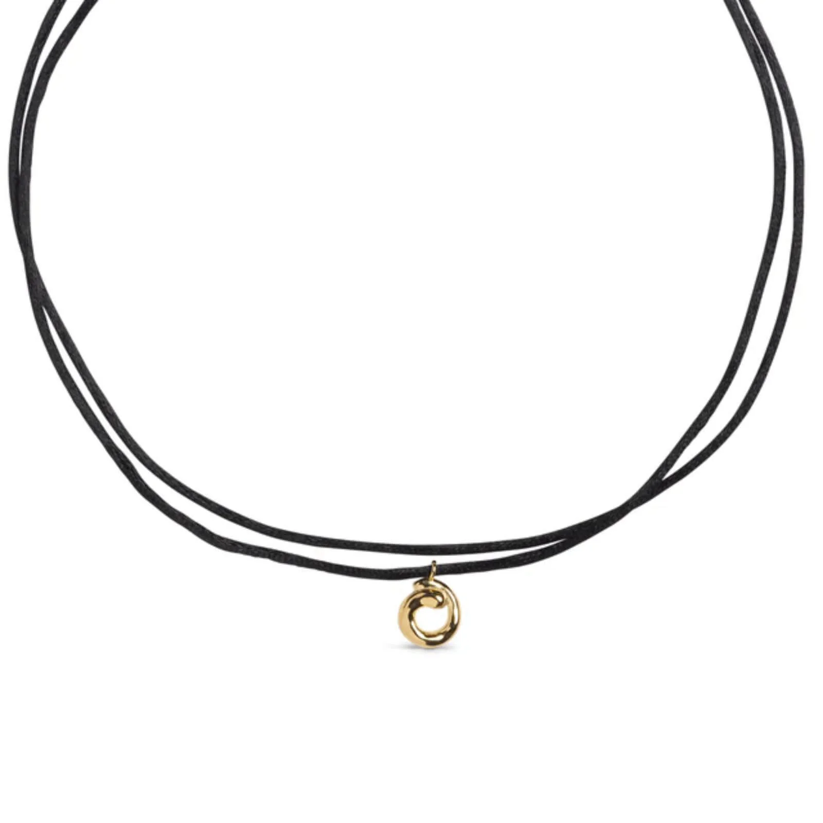 ENAMEL Copenhagen Gold Sora Black Tie Necklace