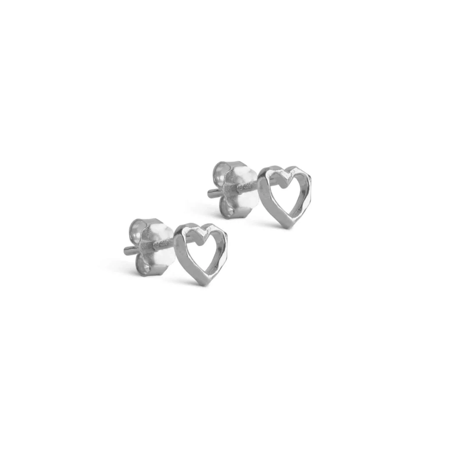 ENAMEL Copenhagen Silver Organic Heart Stud Earrings