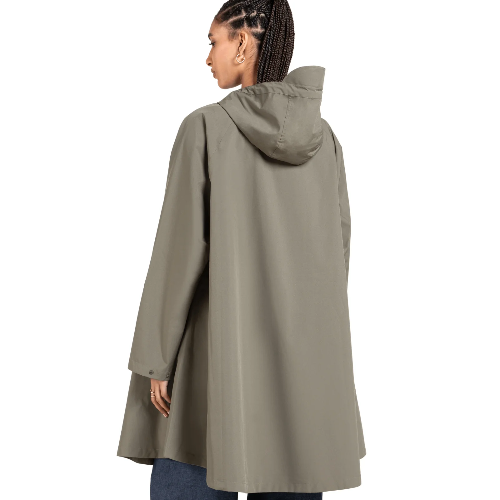 Flotte Gabriel Khaki Green Waterproof Poncho Coat - Image 3