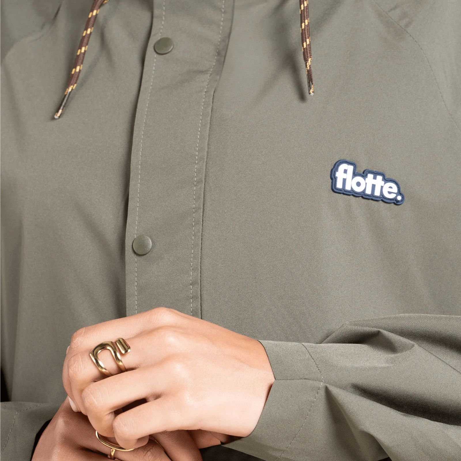 Flotte Gabriel Khaki Green Waterproof Poncho Coat - Image 5