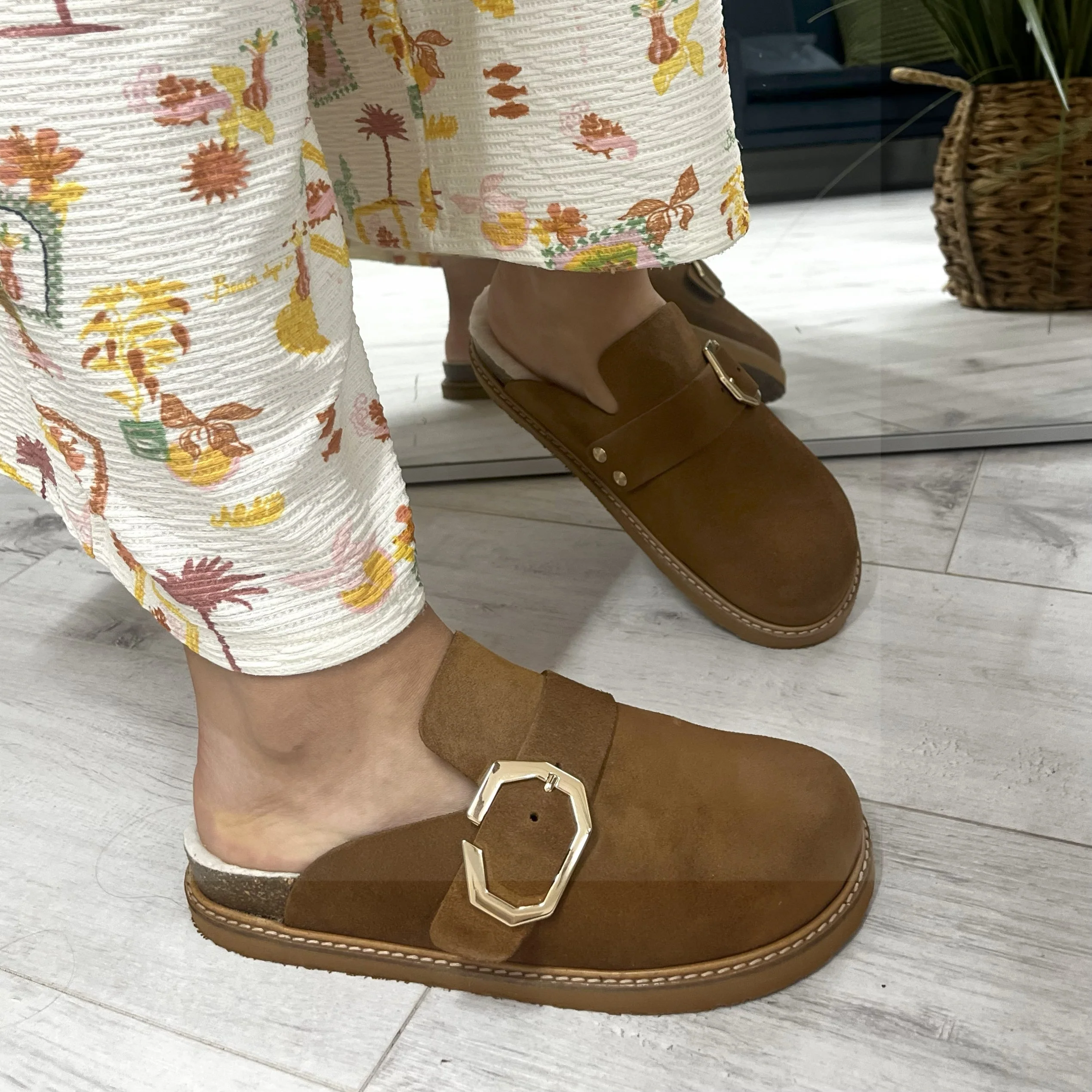 Genuins Grisel Camel Suede Slip On Shoes - Image 3